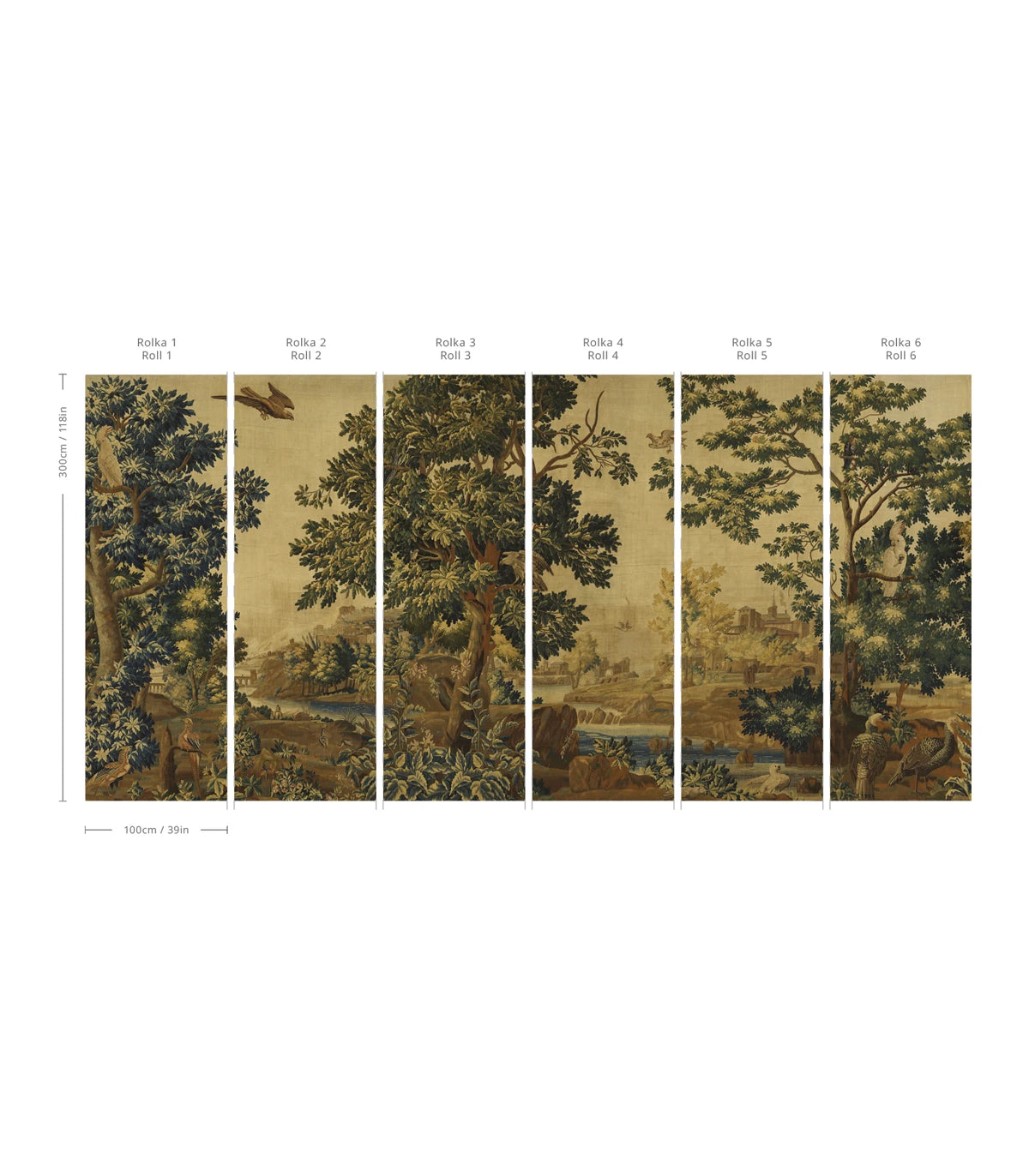 Tapeta flizelinowa z krajobrazem WHISPERING GARDEN zielony