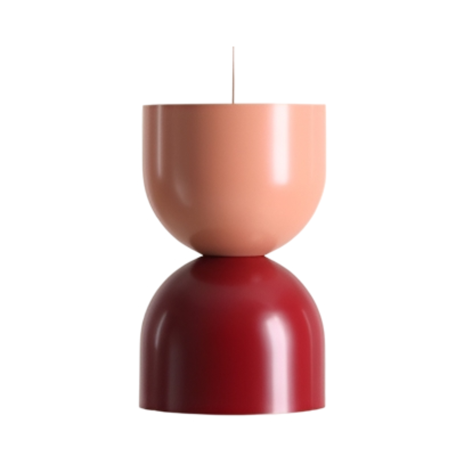 Lui coral hanging lamp with burgundy