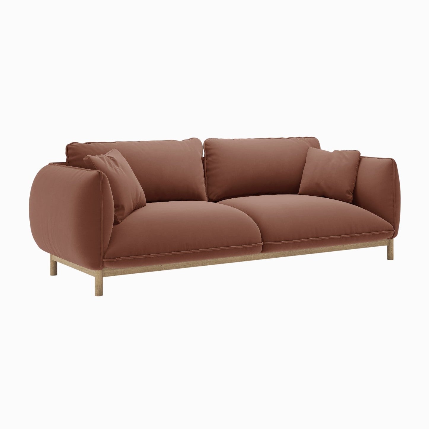 ADA leather 3-seater velvet sofa