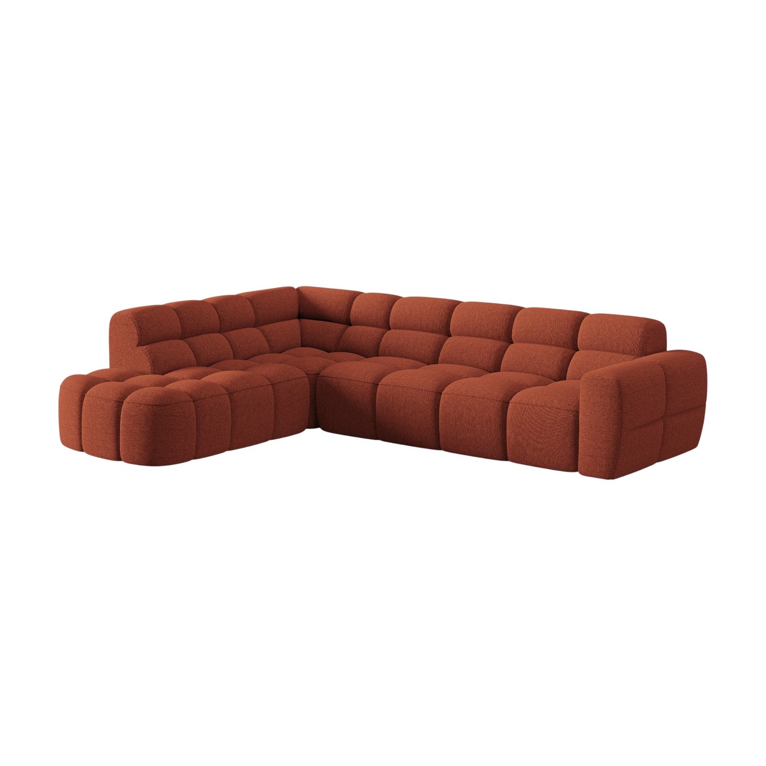 Sofa narożna lewostronna LISA terracotta szenil