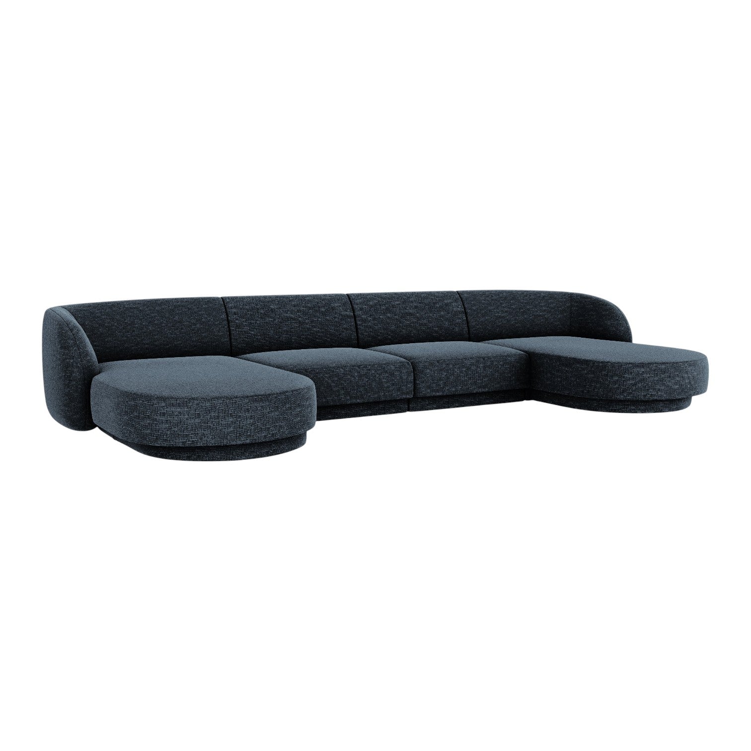 Panorama -Sofa im Miley Navy Blue Szenil Stoff