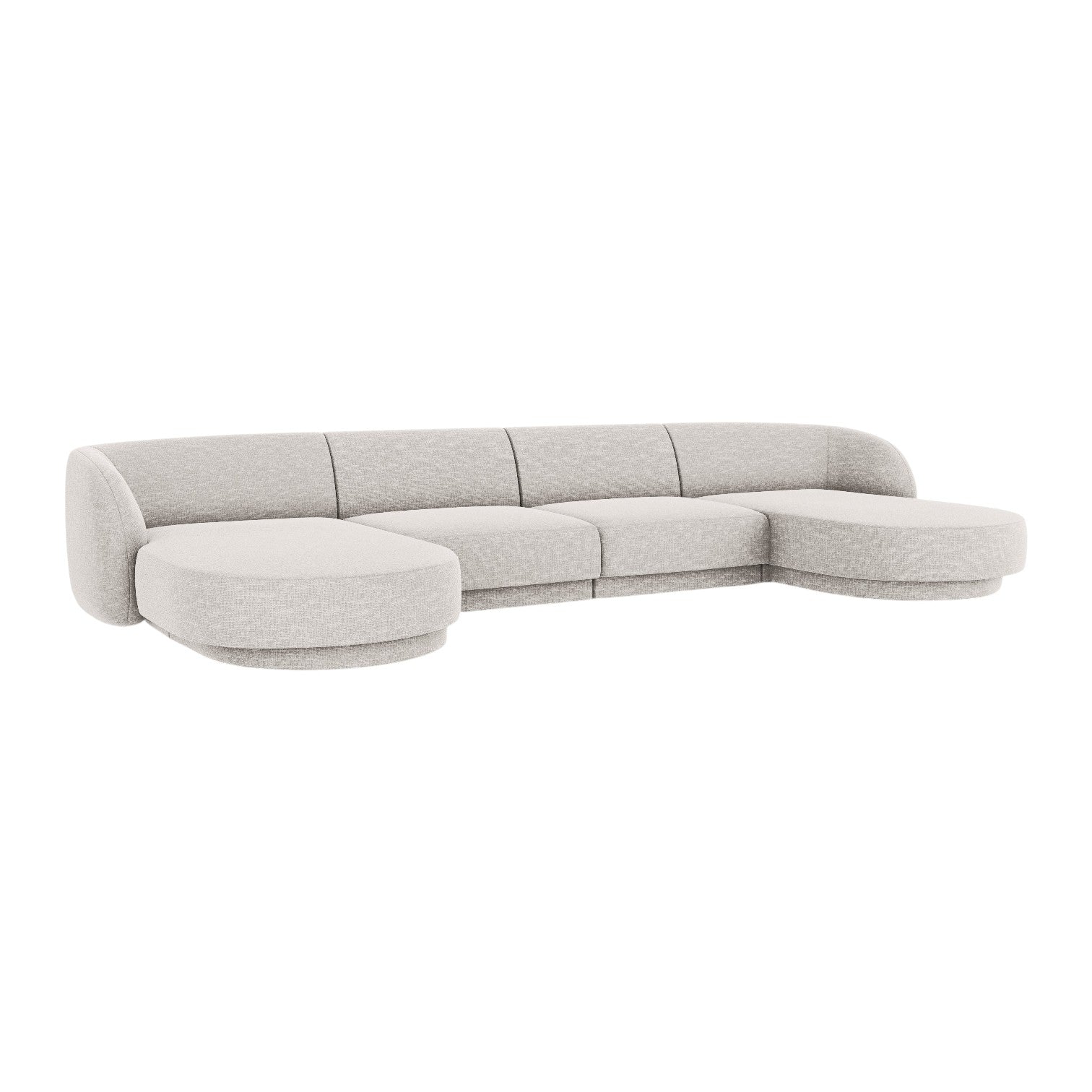 Panorama -Sofa im Miley Jasnoszary School Stoff