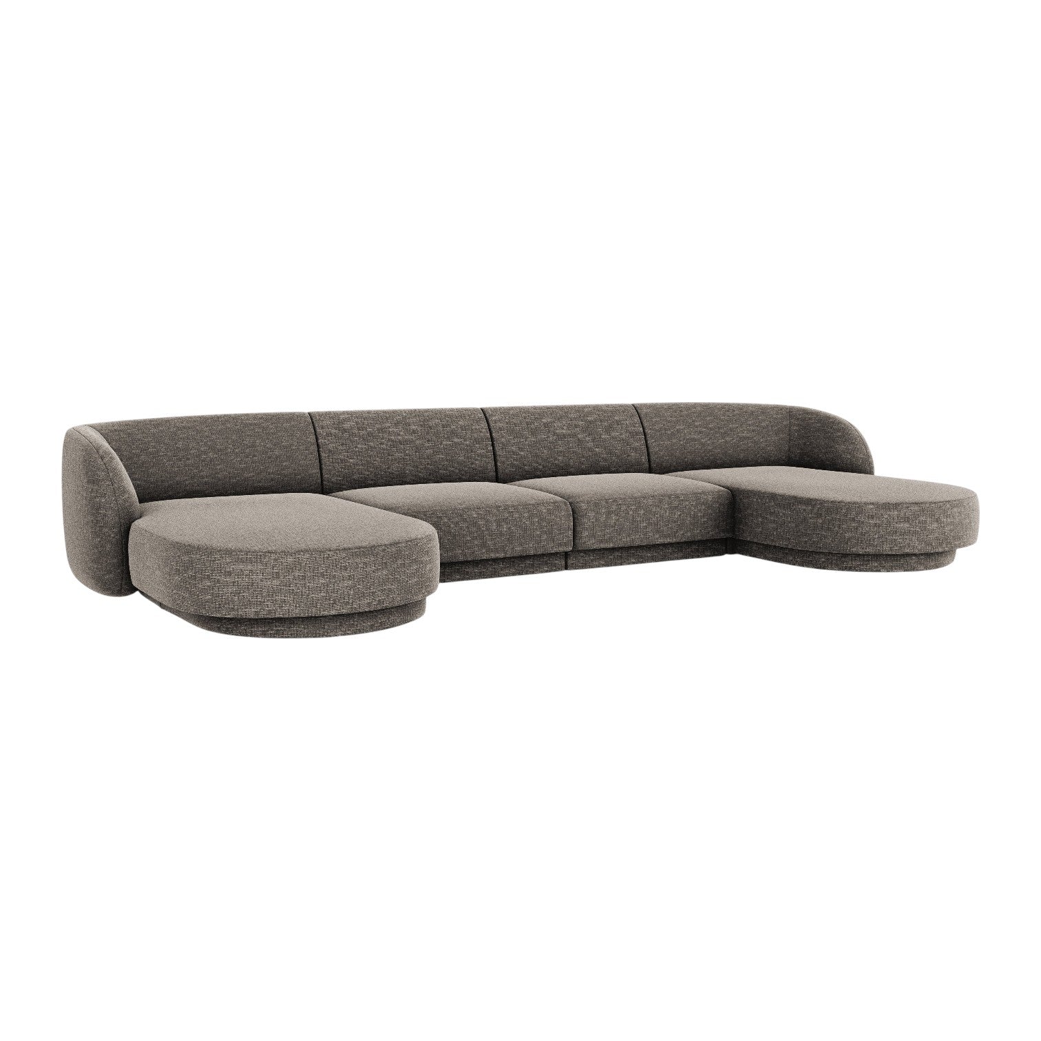 Miley Grey Panorama -Sofa im Szenil -Stoff