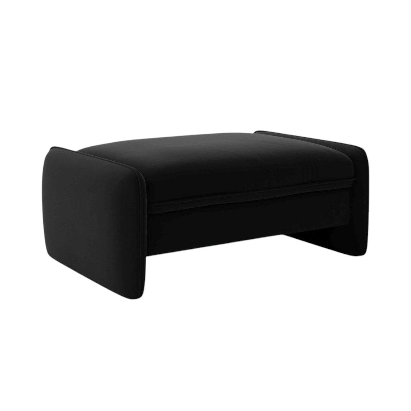 Black Rectangular Velvet Pouf GEORGIA