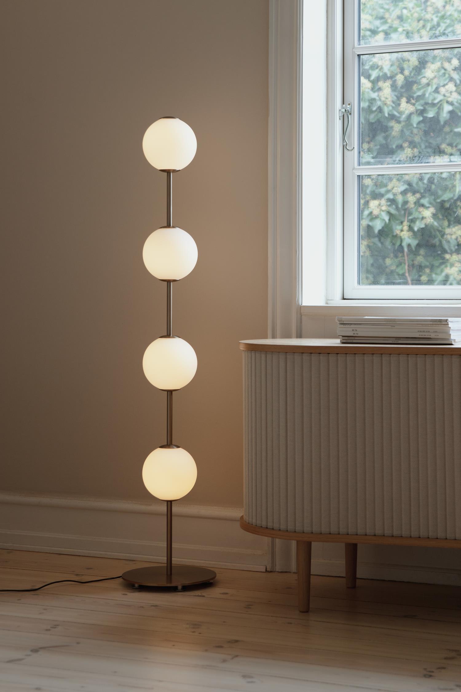 Lampa podłogowa AUDREY biały ze złotą wstawką