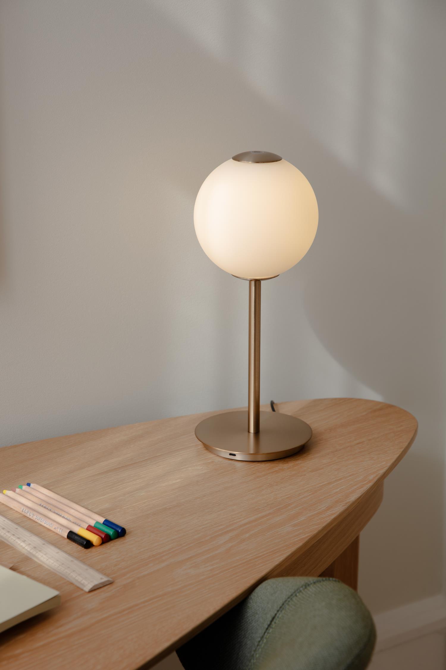 Lampa stołowa AUDREY biały ze złotą wstawką