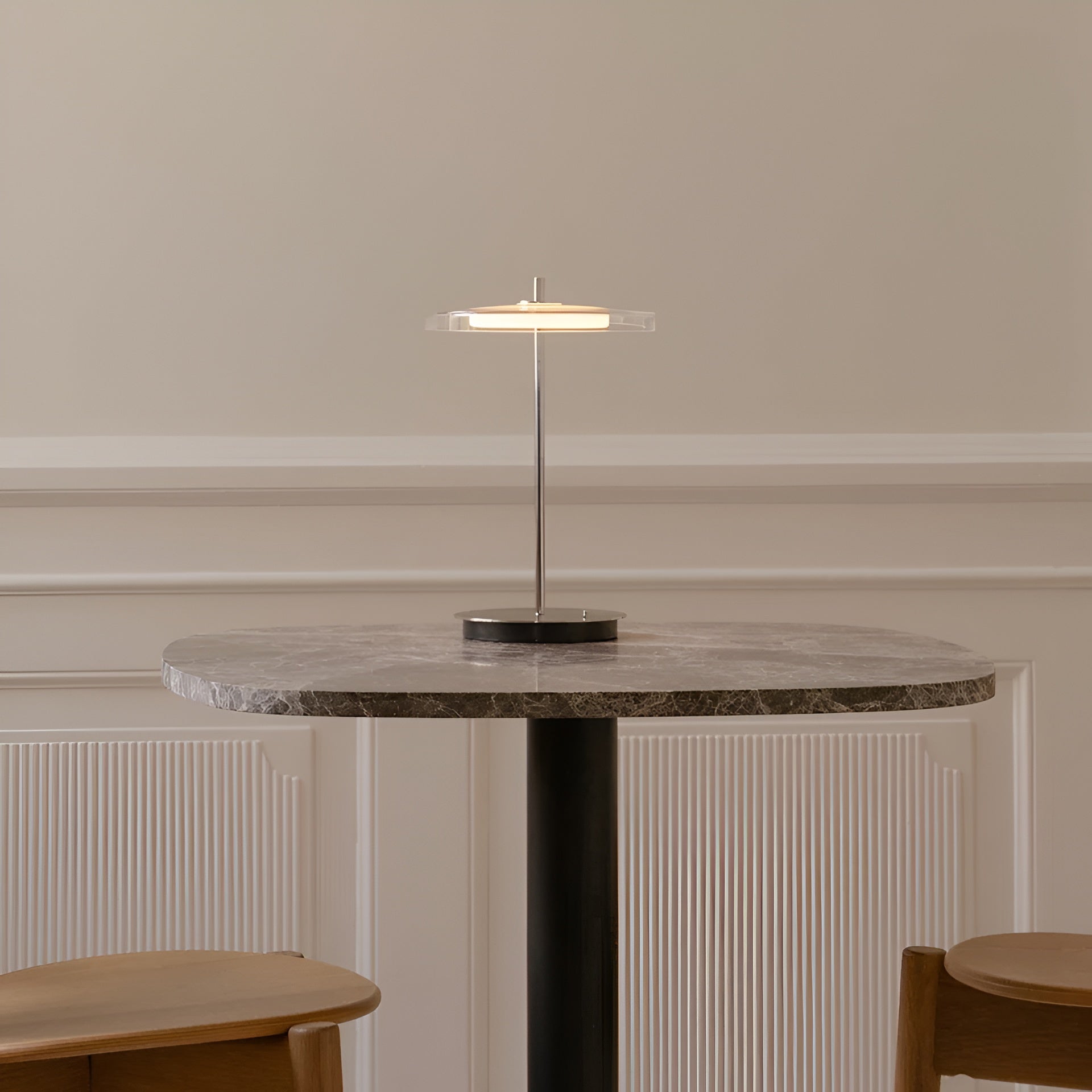Lampa przenośna ASTERIA GLASS MOVE transparentny ze srebrną podstawą