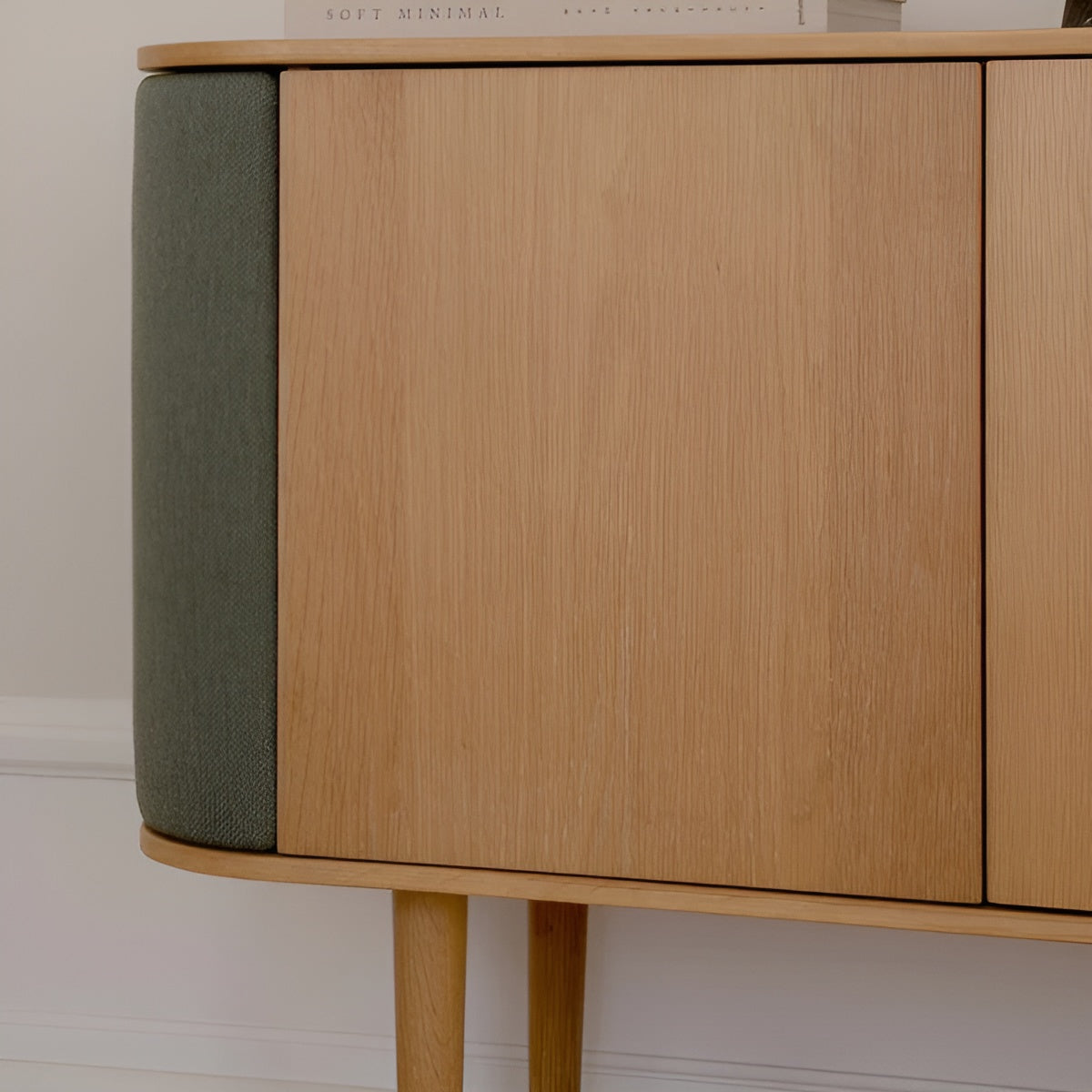TREASURES green chest of drawers with oak