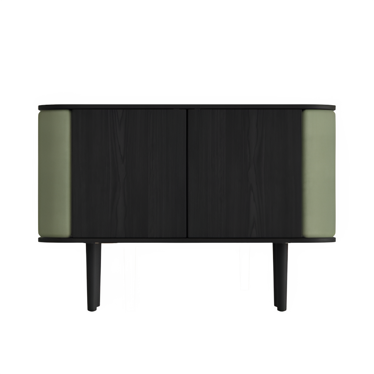 TREASURES chest of drawers green with black oak