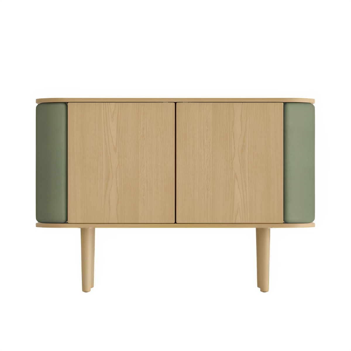 TREASURES green chest of drawers with oak