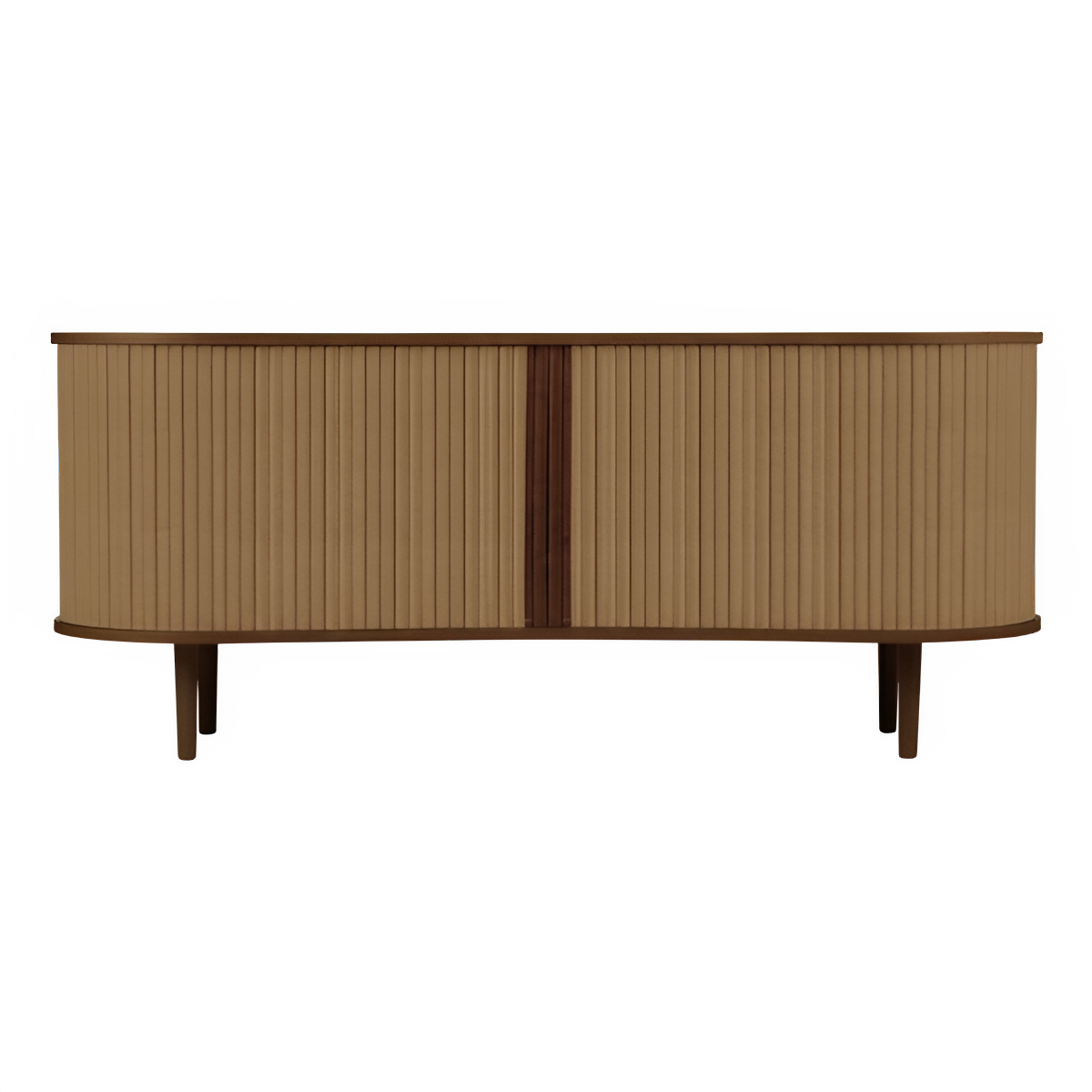AUDACIOUS caramel RTV cabinet with a dark oak base