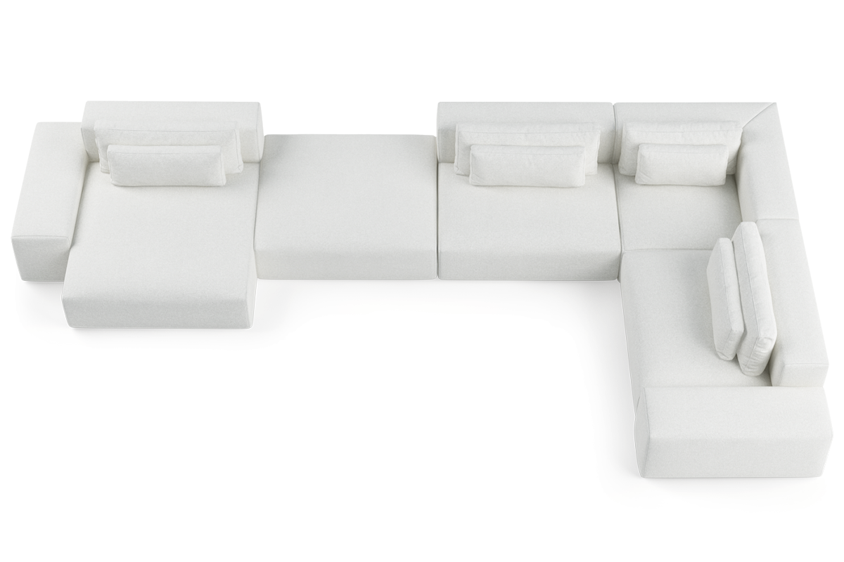 Modularer 6-Sitzer Links-Narożensofa FLAVIO gepolstert