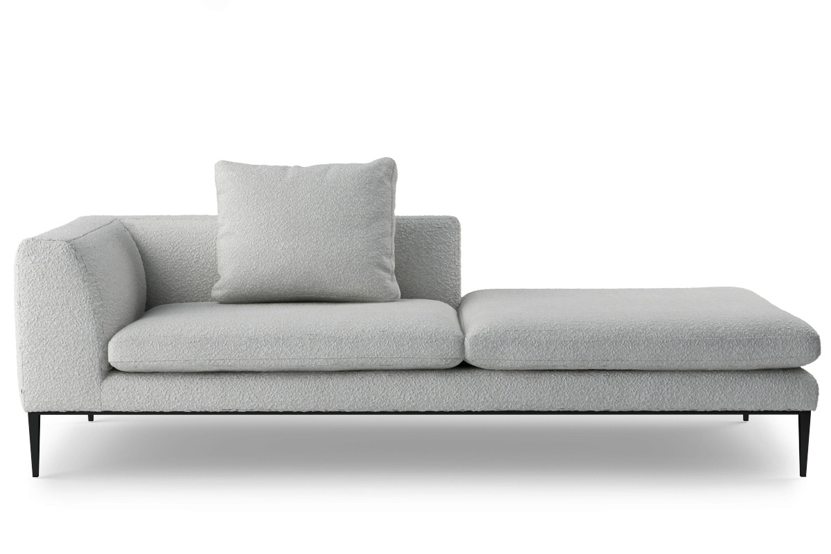 Szezlong prawostronny NASH tapicerowany z czarną podstawą