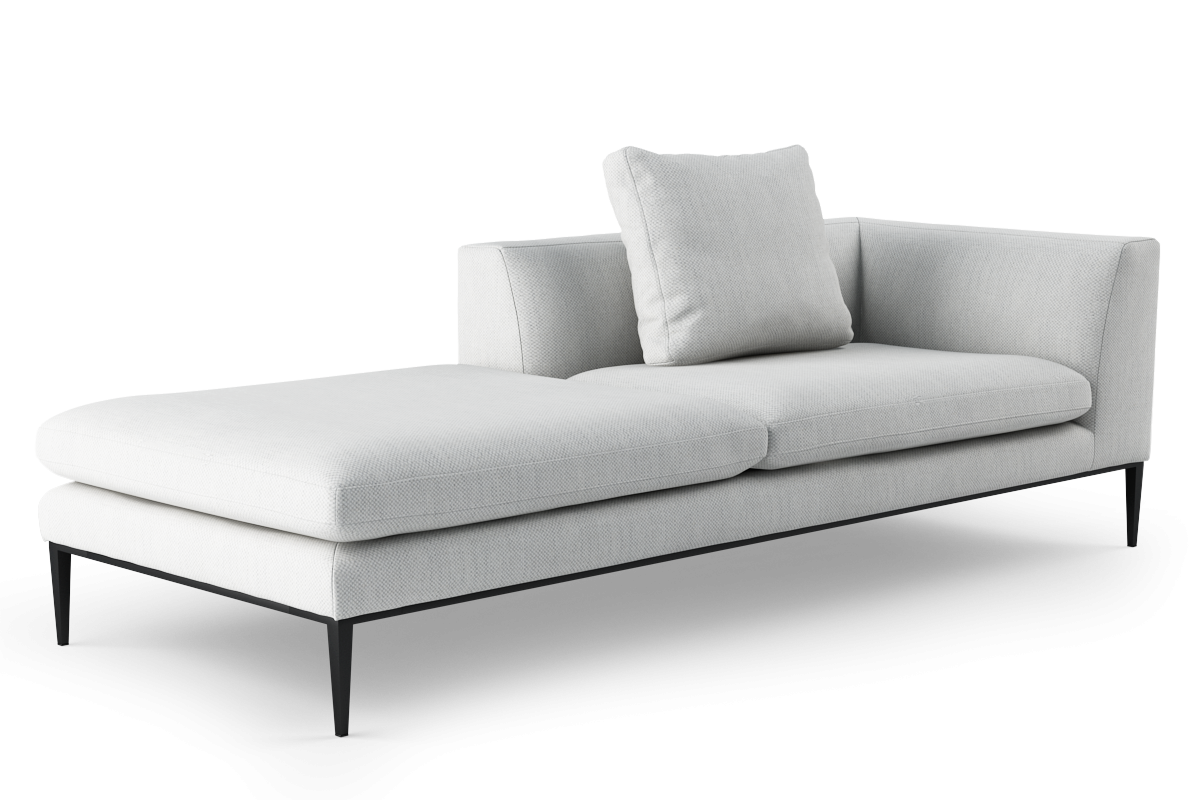 Szezlong lewostronny NASH tapicerowany z czarną podstawą