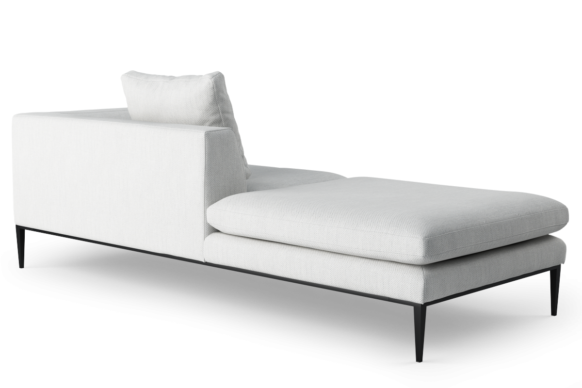 Szezlong lewostronny NASH tapicerowany z czarną podstawą