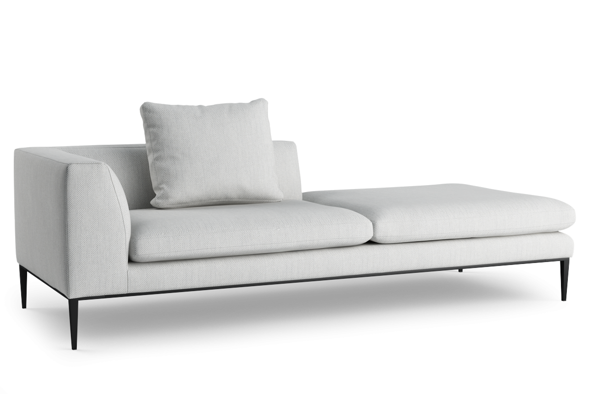 Szezlong prawostronny NASH tapicerowany z czarną podstawą