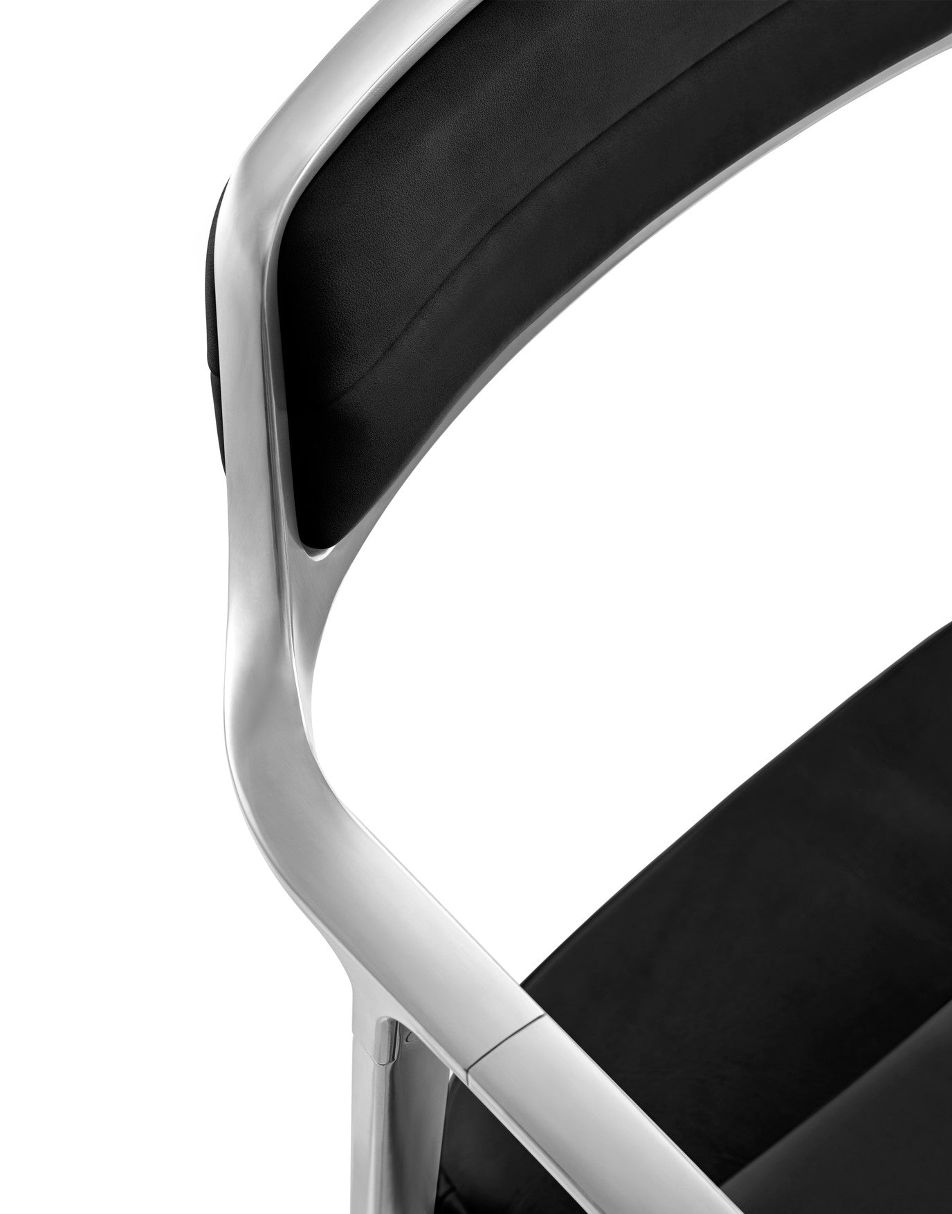 Office chair 452 black leather with metal base