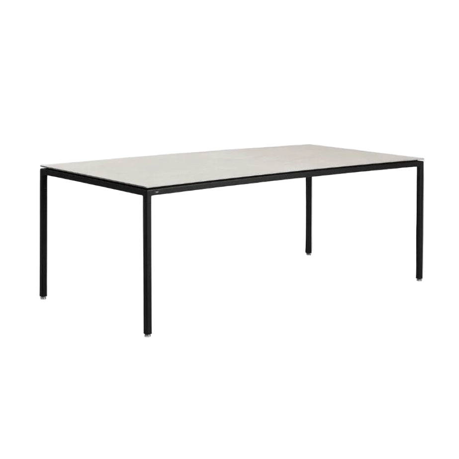 Table 971 gray ceramic top with dark steel base