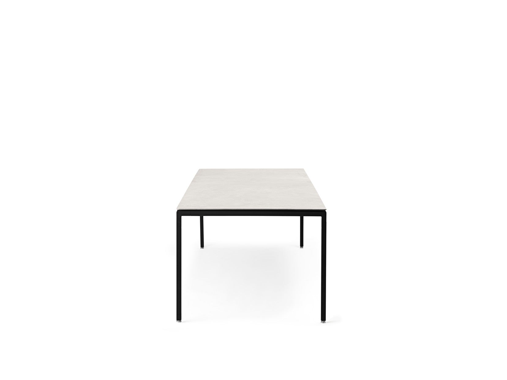 Table 971 gray ceramic top with dark steel base