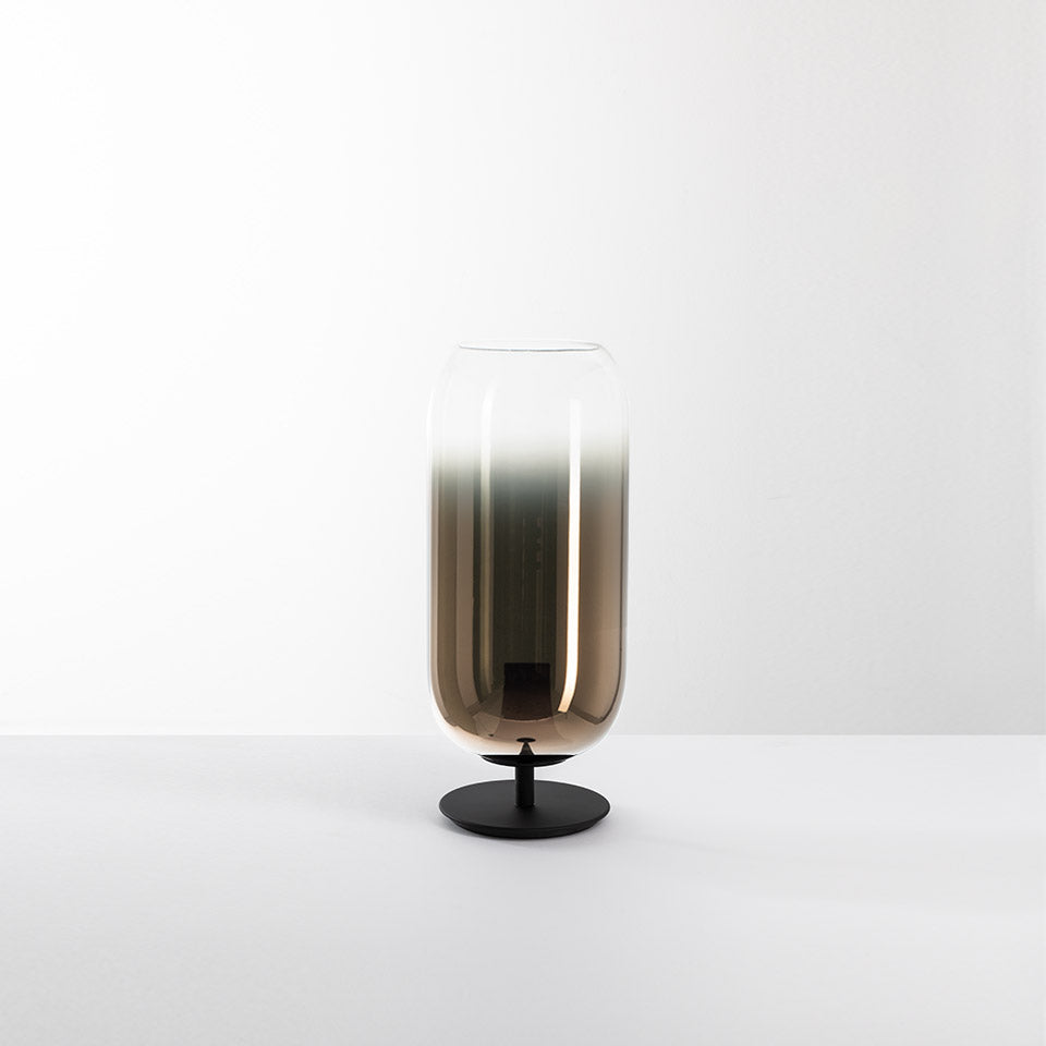 Lampa stołowa GOPLE brązowy z czarną podstawą