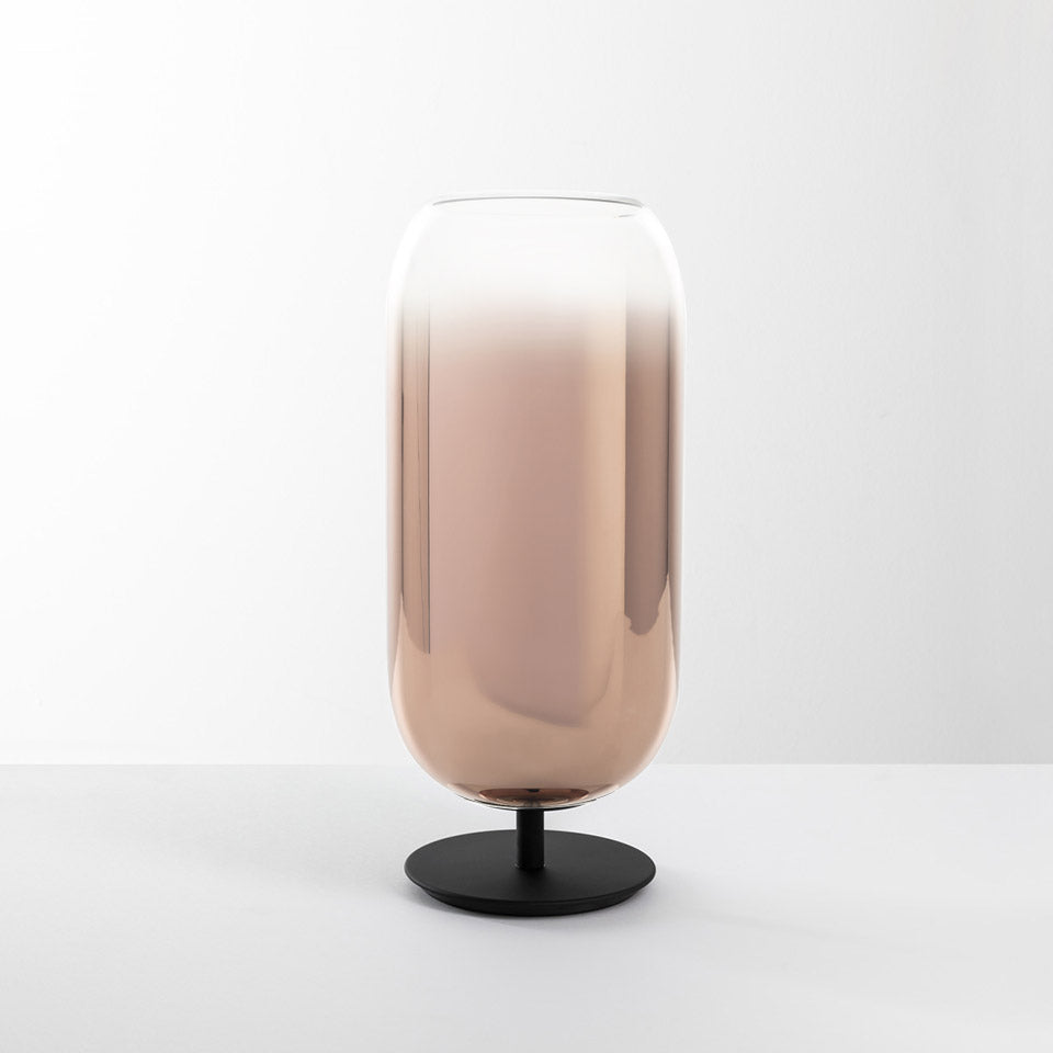 Lampa stołowa GOPLE miedziany z czarną podstawą