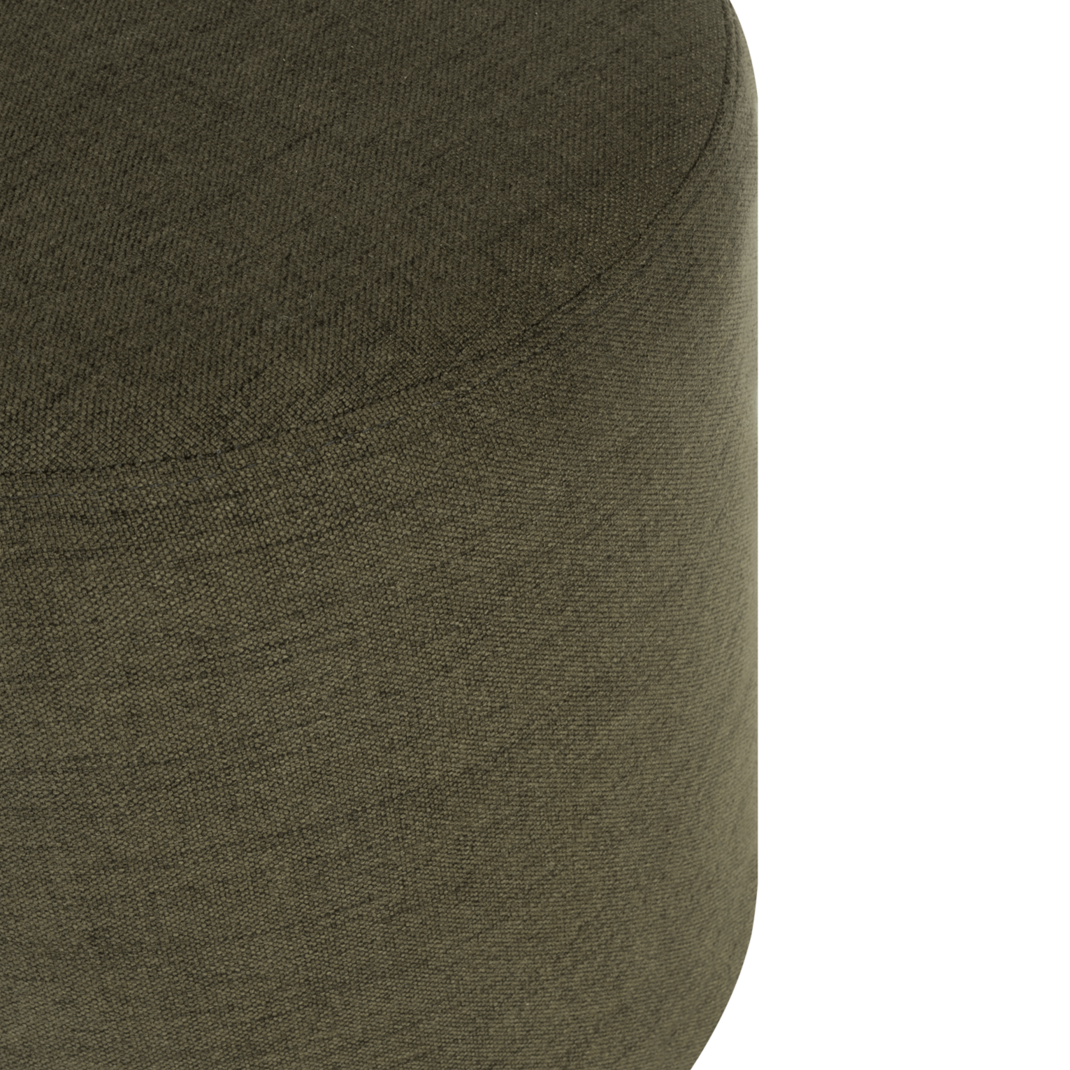 Puf niski FOLK oliwkowy okrągły do salonu