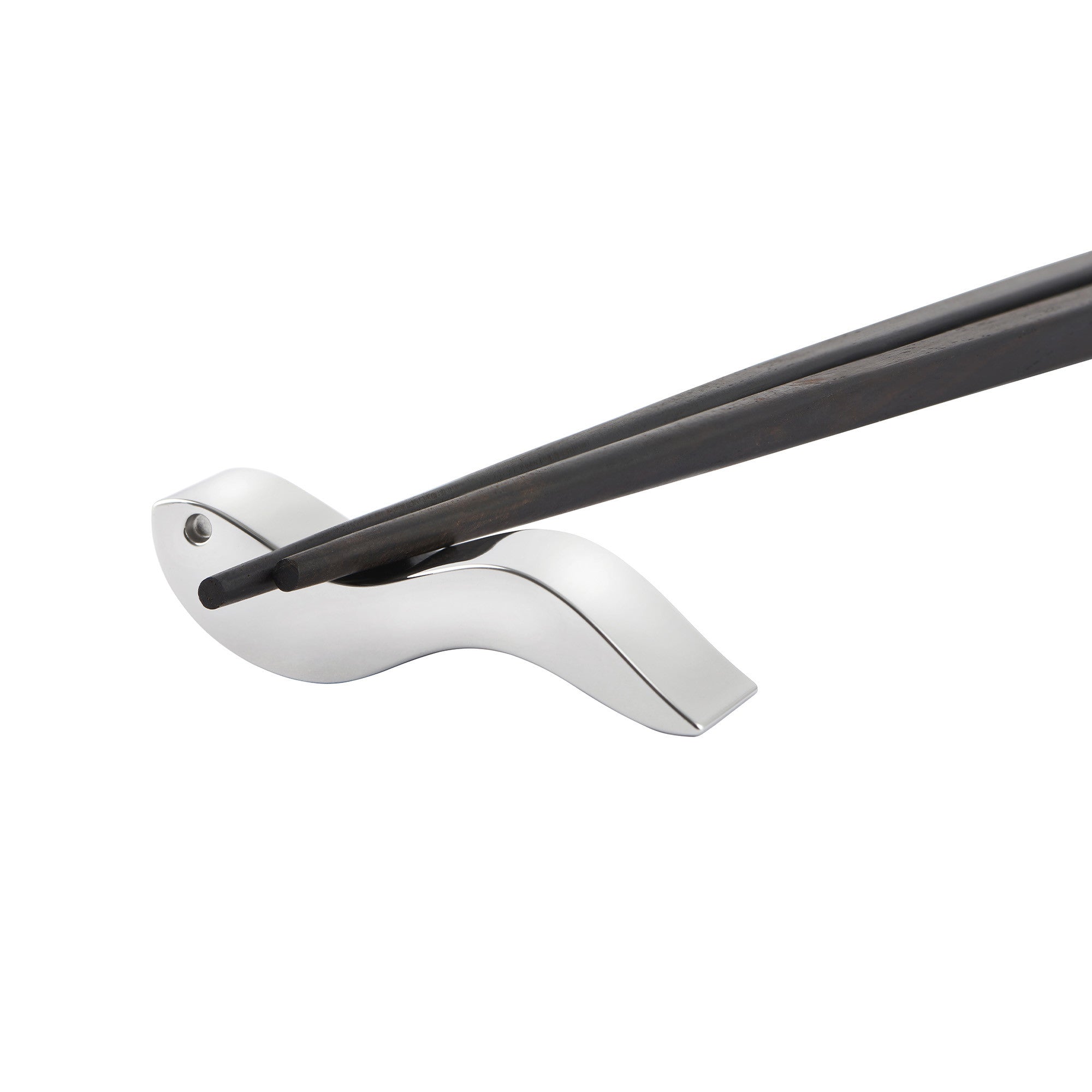 Pałeczki orientalne z podstawką ANNA STIC drewno hebanowe ze stalowym wykończeniem