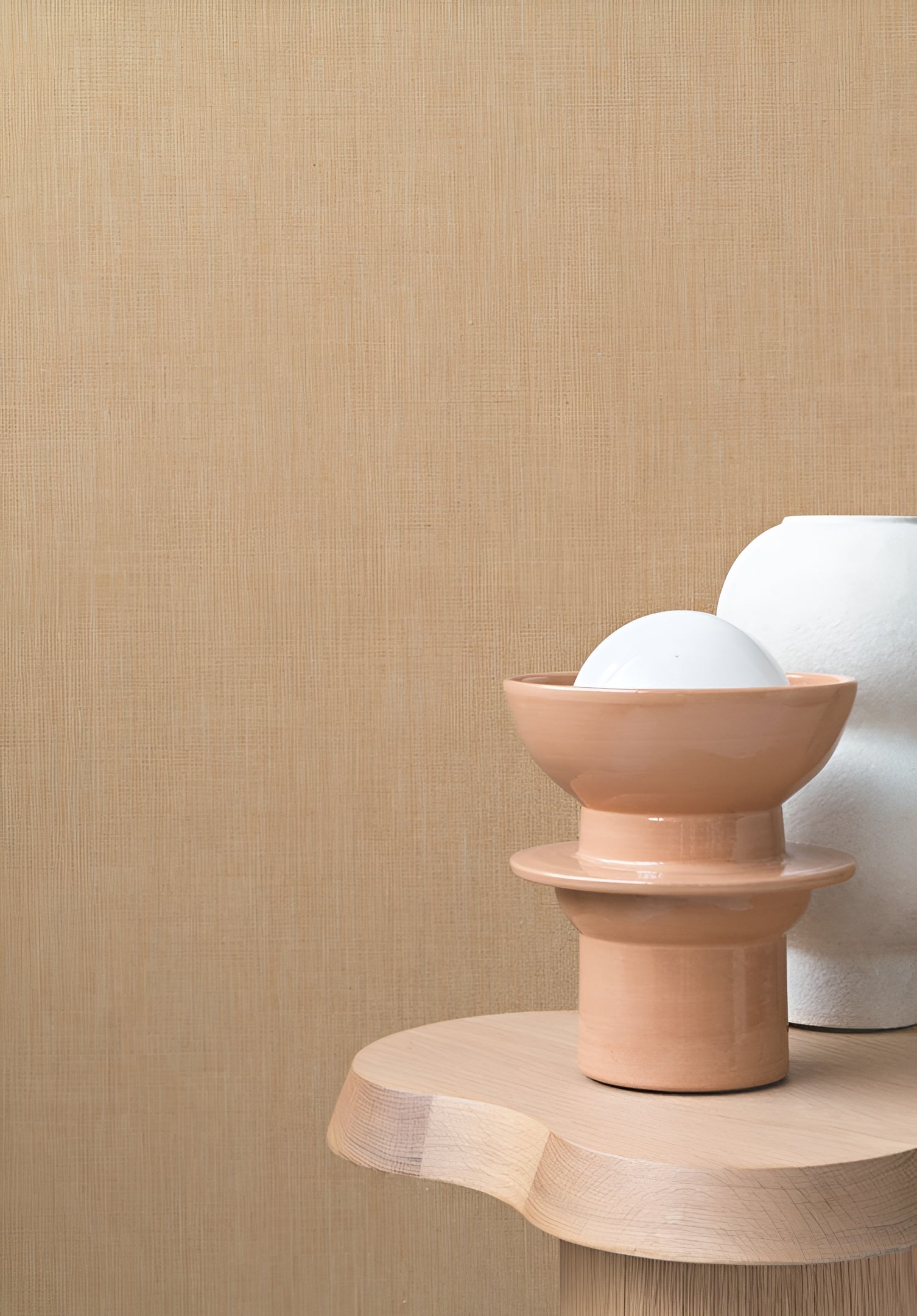 Linen textile wallpaper LINORA - OPALINE light green