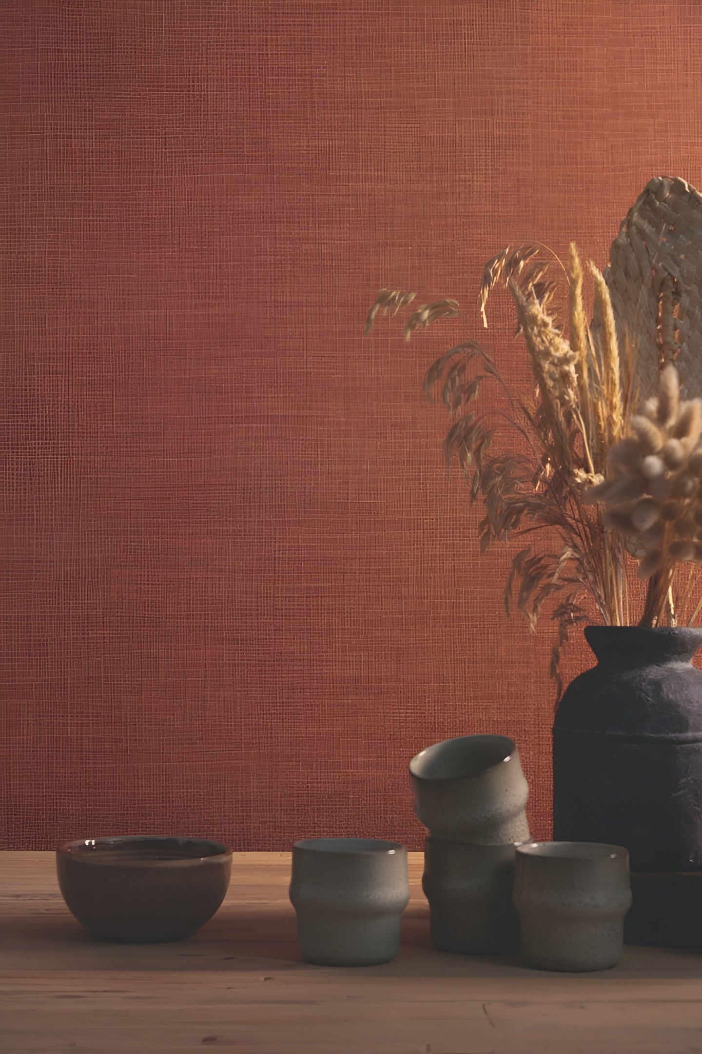 Tapeta strukturalna imitująca lniane płótno SHINOK - GRIS SOURIS popielaty