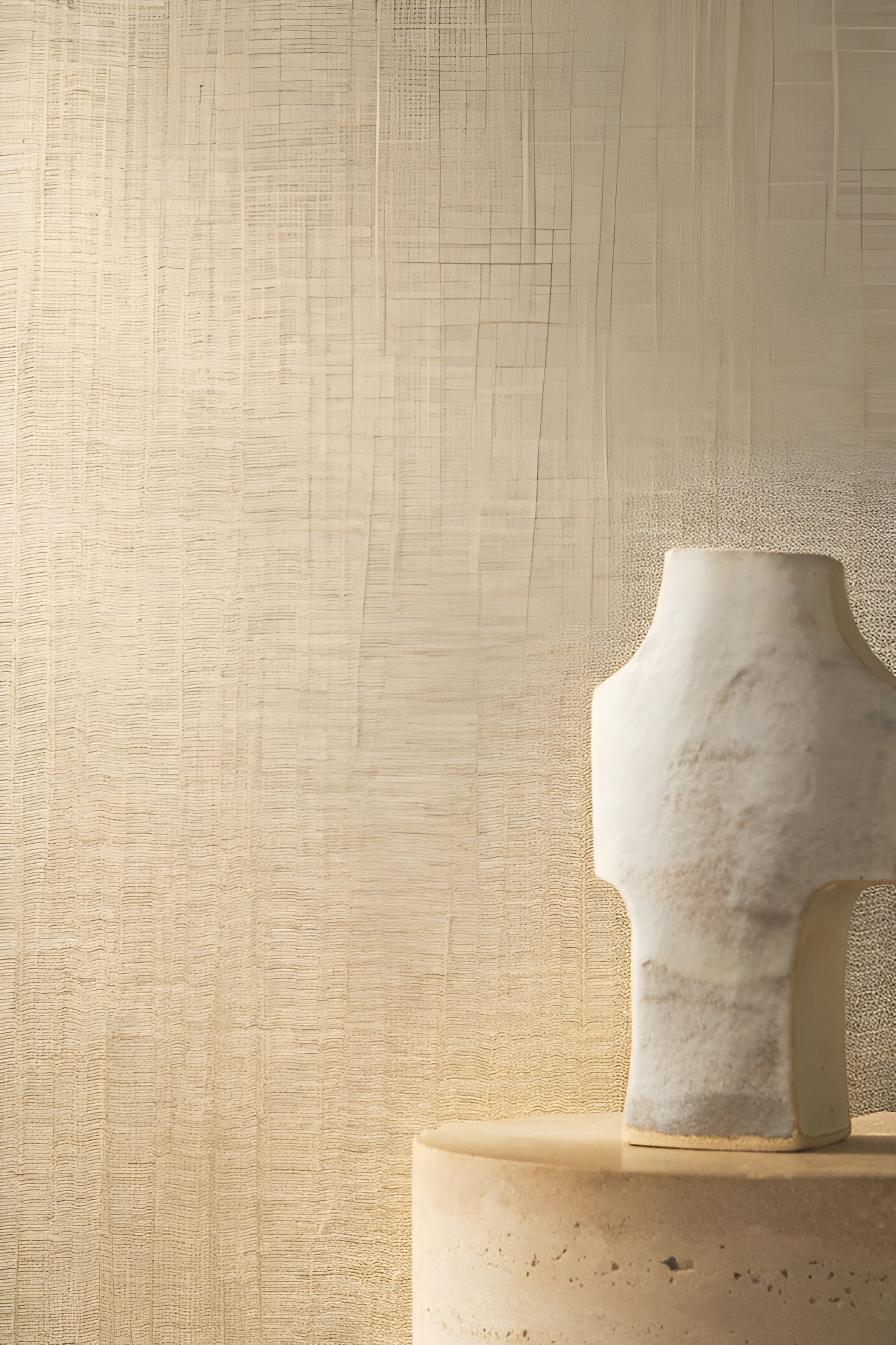 Metallic textile wallpaper RADIEUSE - IVORY PLATINUM platinum ivory