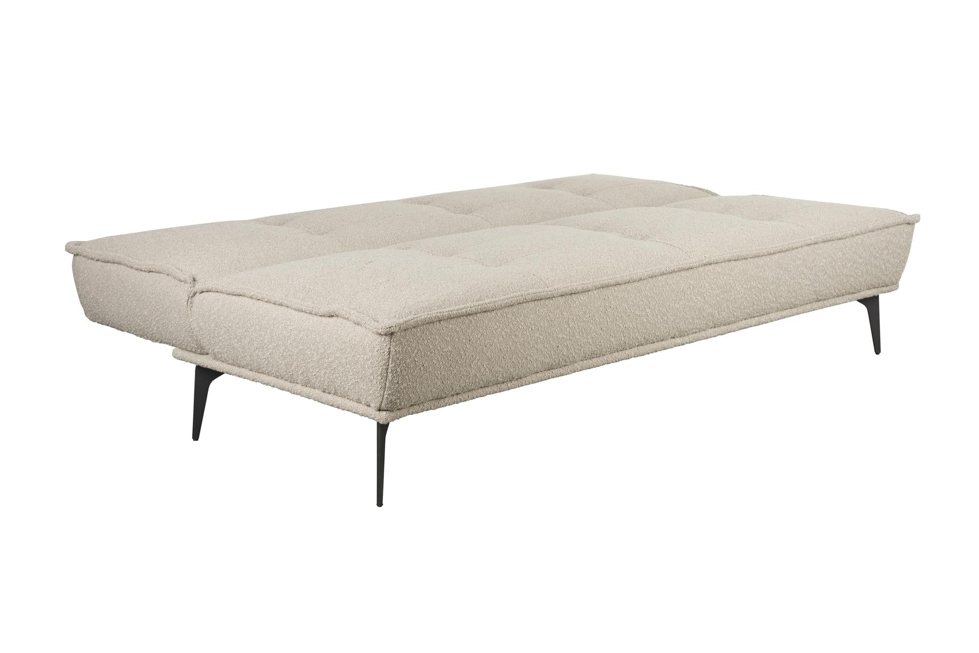Sofa rozkładana CIELKE beżowy z czarną podstawą