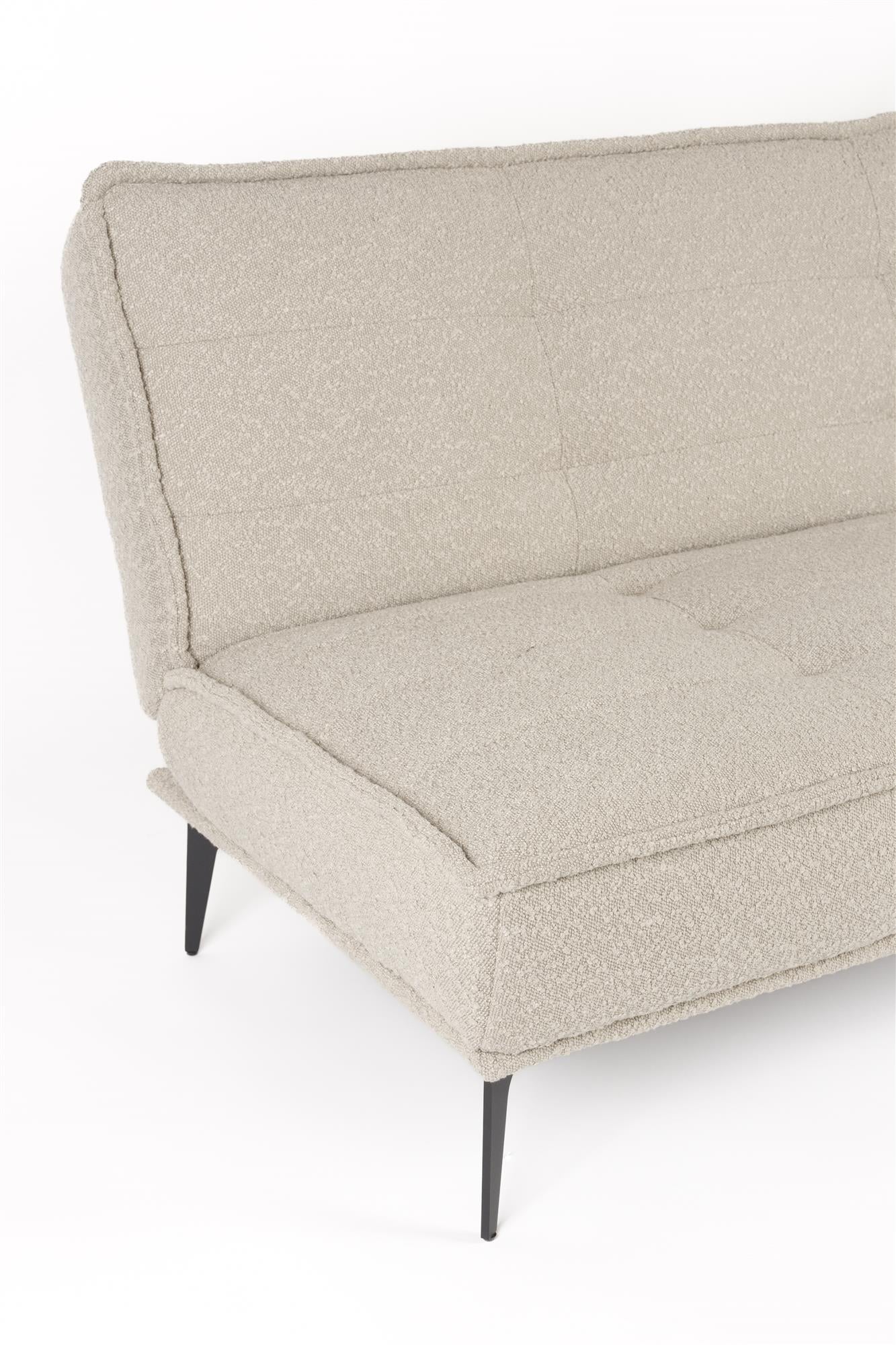 Sofa rozkładana CIELKE beżowy z czarną podstawą