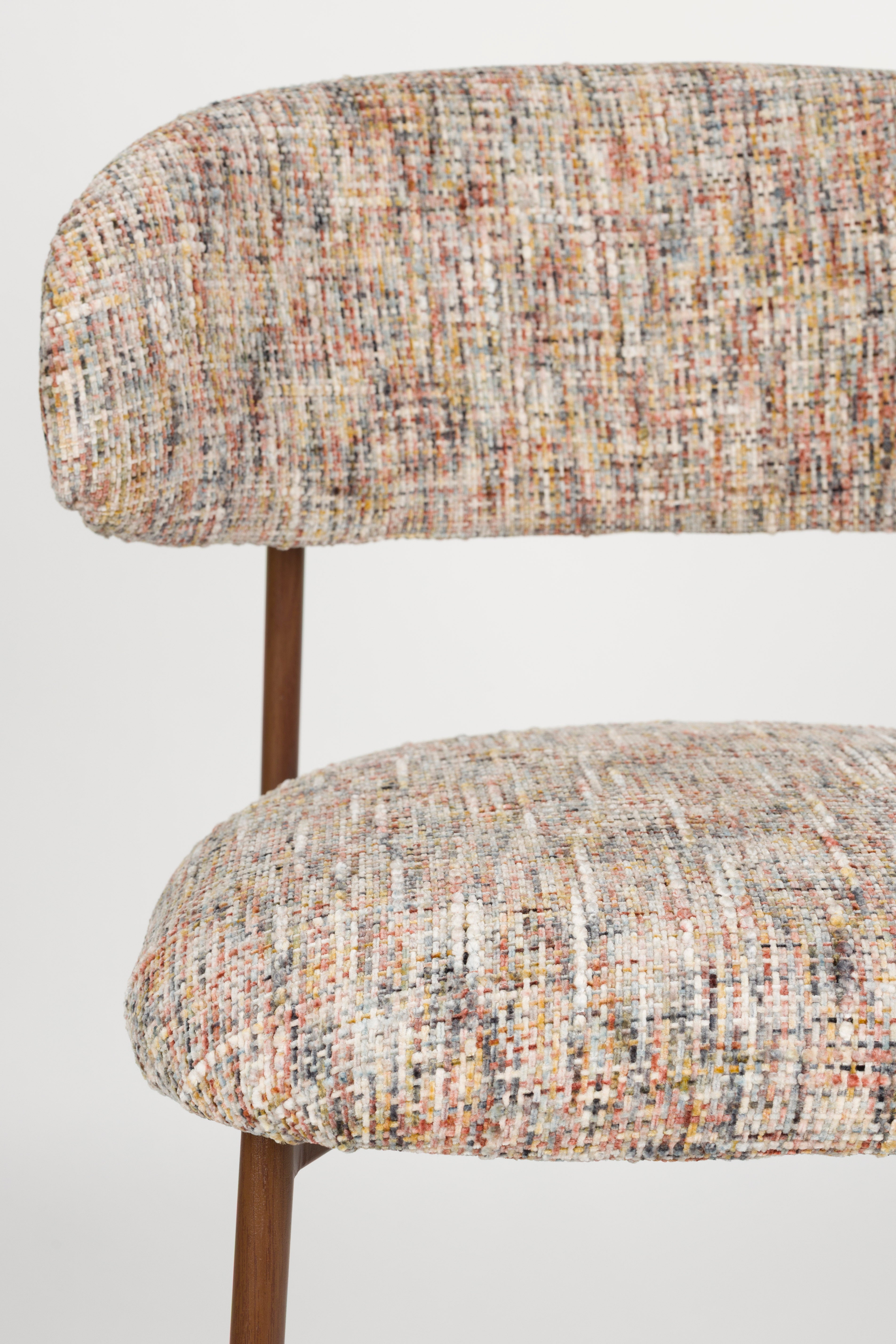 CLAES Bar Stool Beige Melange with Brown Base