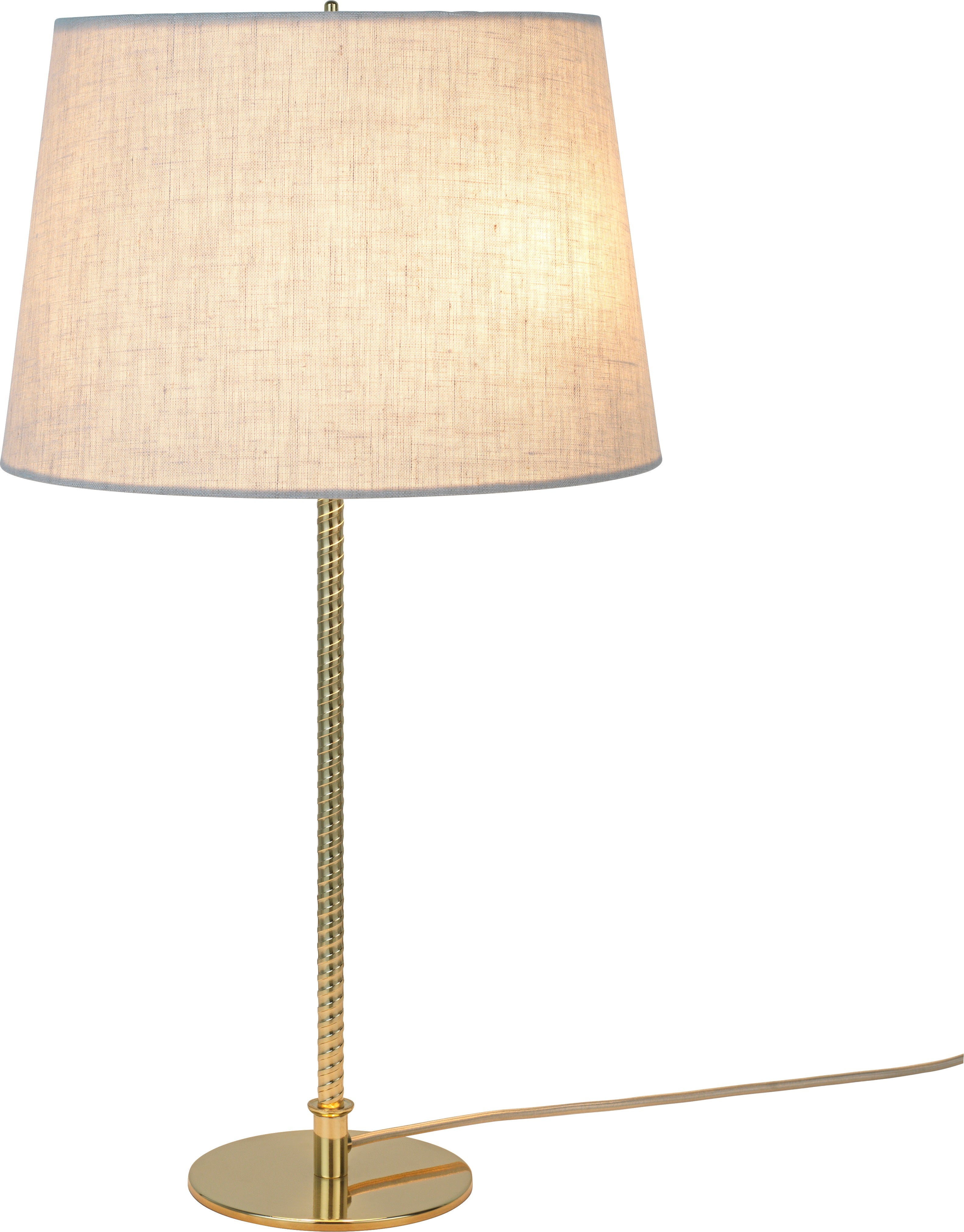 Lampa stołowa 9205 beżowy klosz ze złotą podstawą