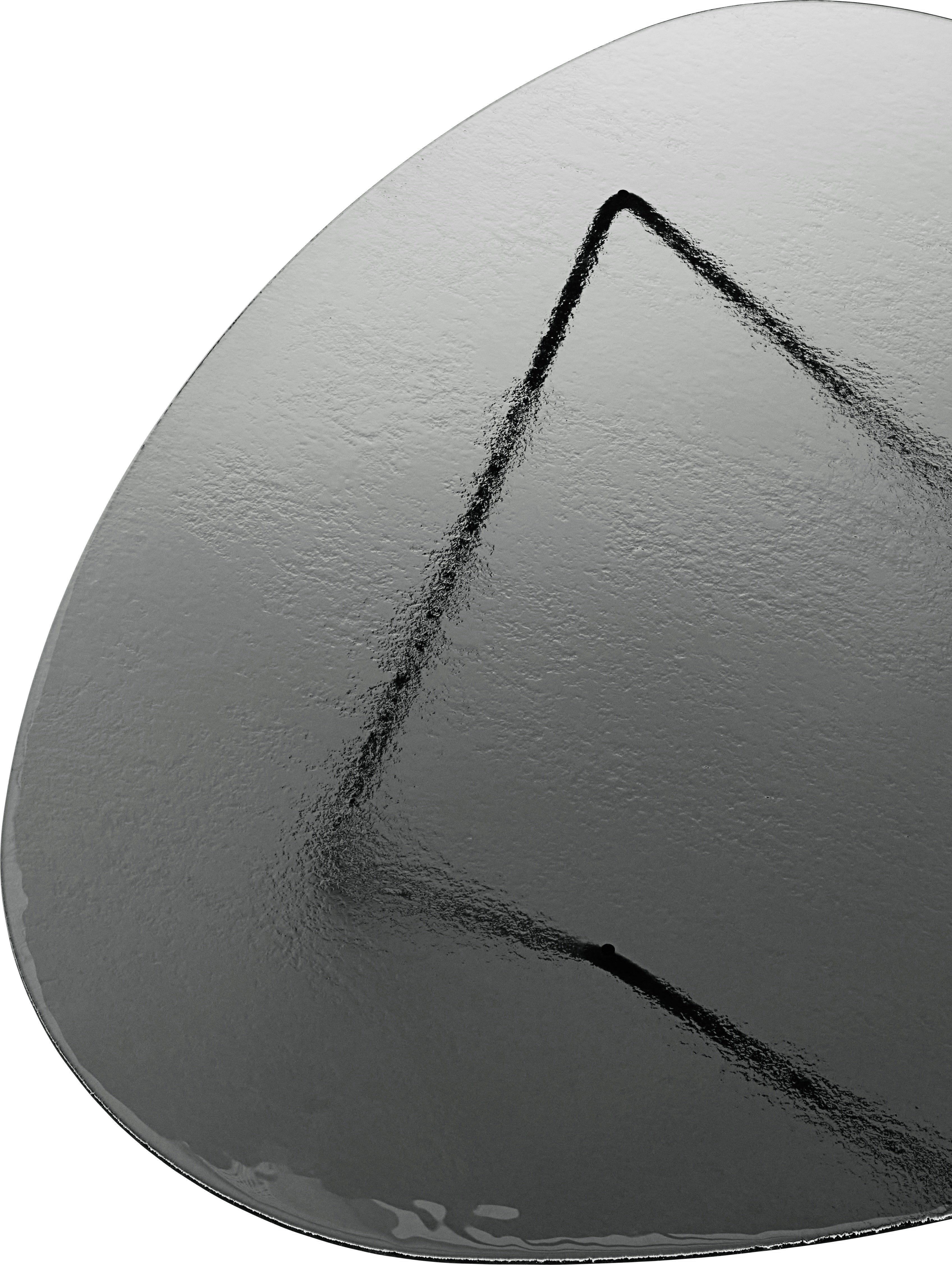 Stolik kawowy PEDRERA przydymione szkło z czarną podstawą