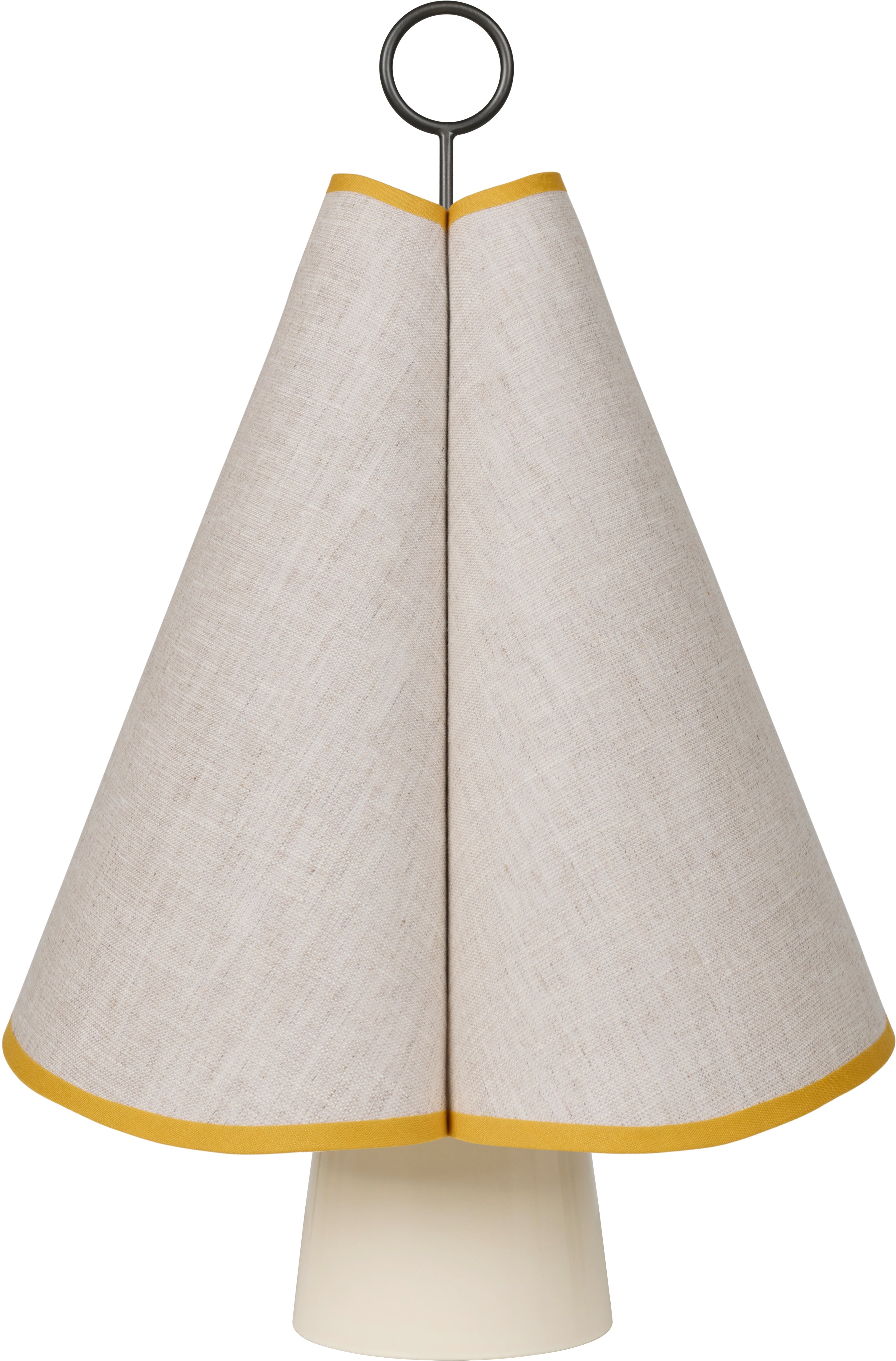 Lampa przenośna HORNBÆK biały z żółtym wykończeniem ze ściemniaczem