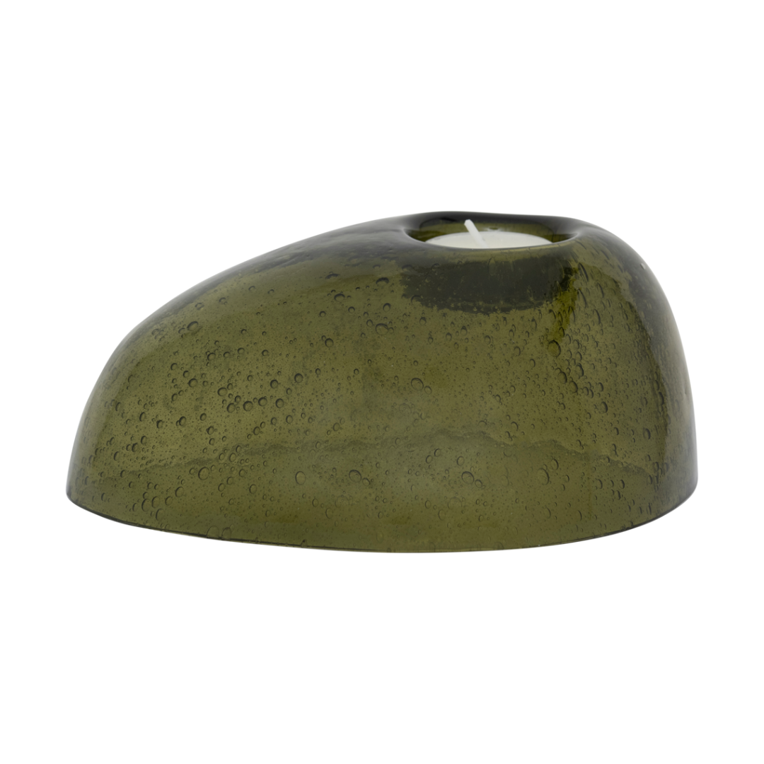 KIVI tealight holder green glass