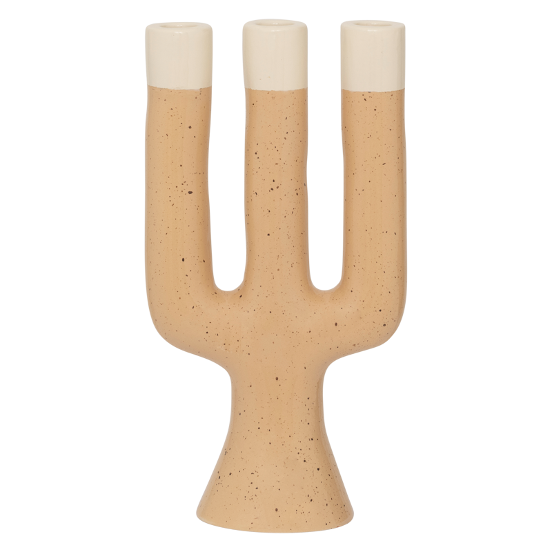 NOX Candle Holder Beige Ceramic