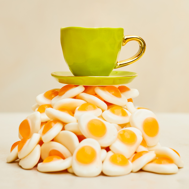 GOOD MORNING green espresso cup with gold