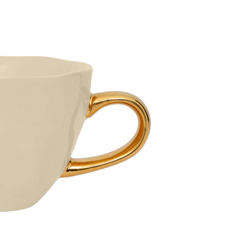 Filiżanka do cappuccino GOOD MORNING kremowy ze złotym