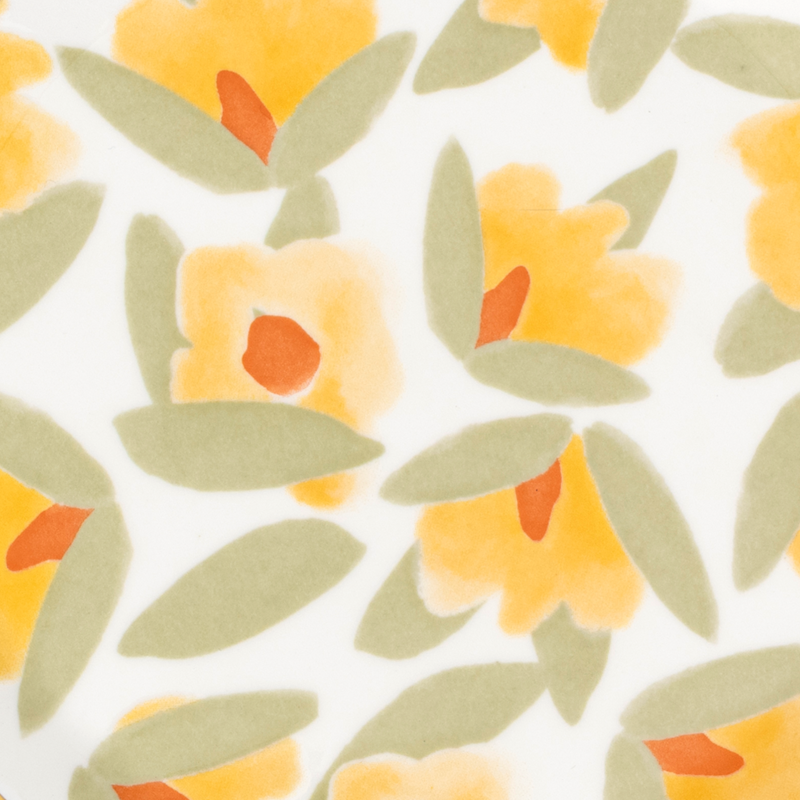 Cappuccino Cup LILJA Yellow Floral Motif