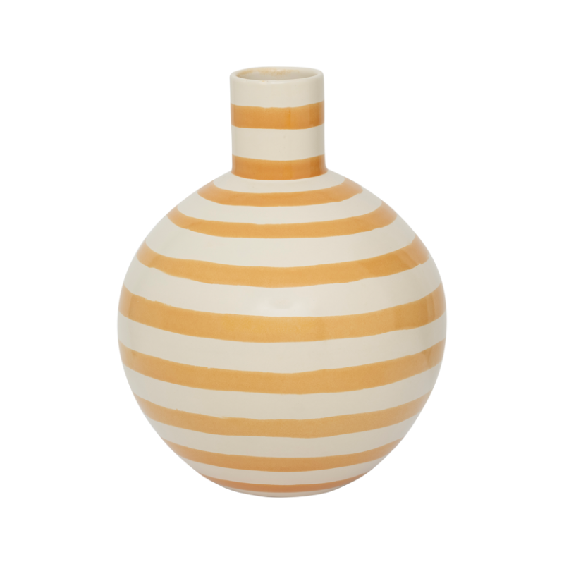 Keramikw vase AMARA orange mit cremefarbenem