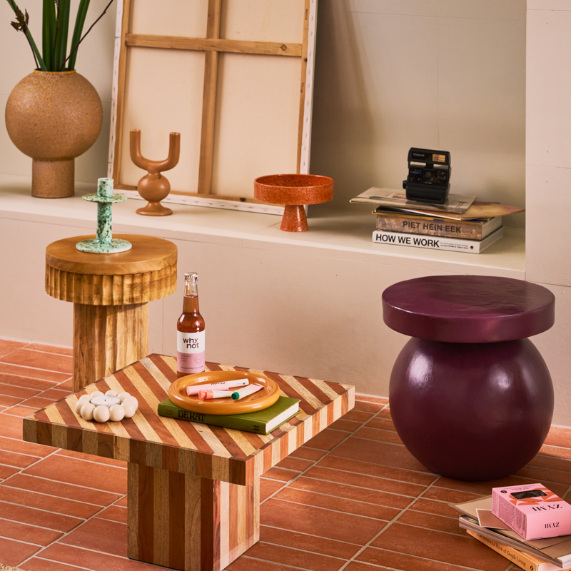 Stolik boczny MOSI śliwkowy cotton maché