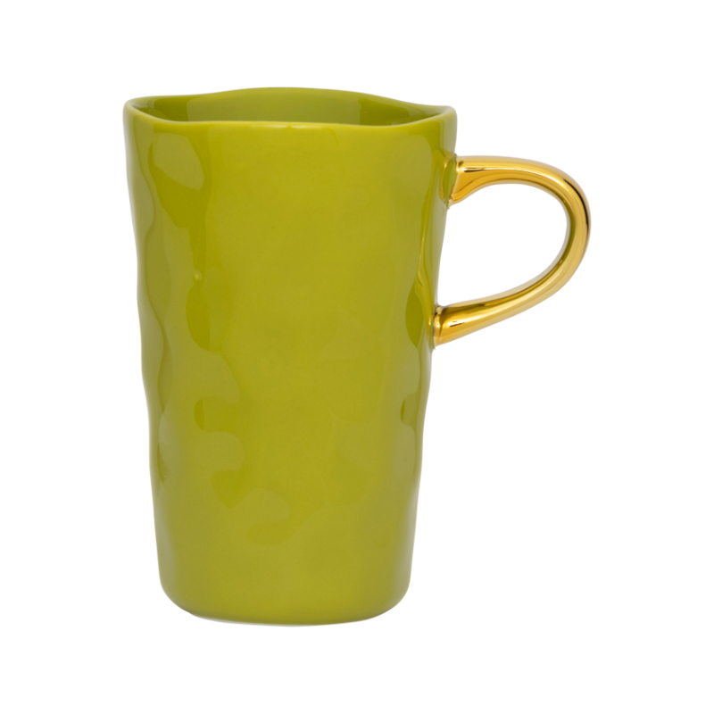 Kubek do latte GOOD MORNING zielony ze złotym