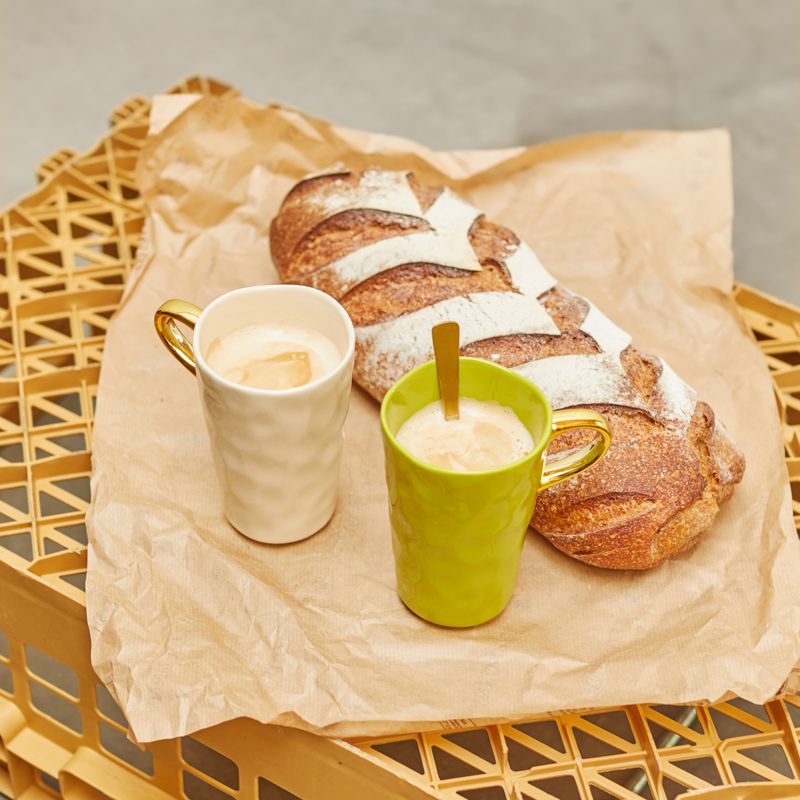 Kubek do latte GOOD MORNING zielony ze złotym