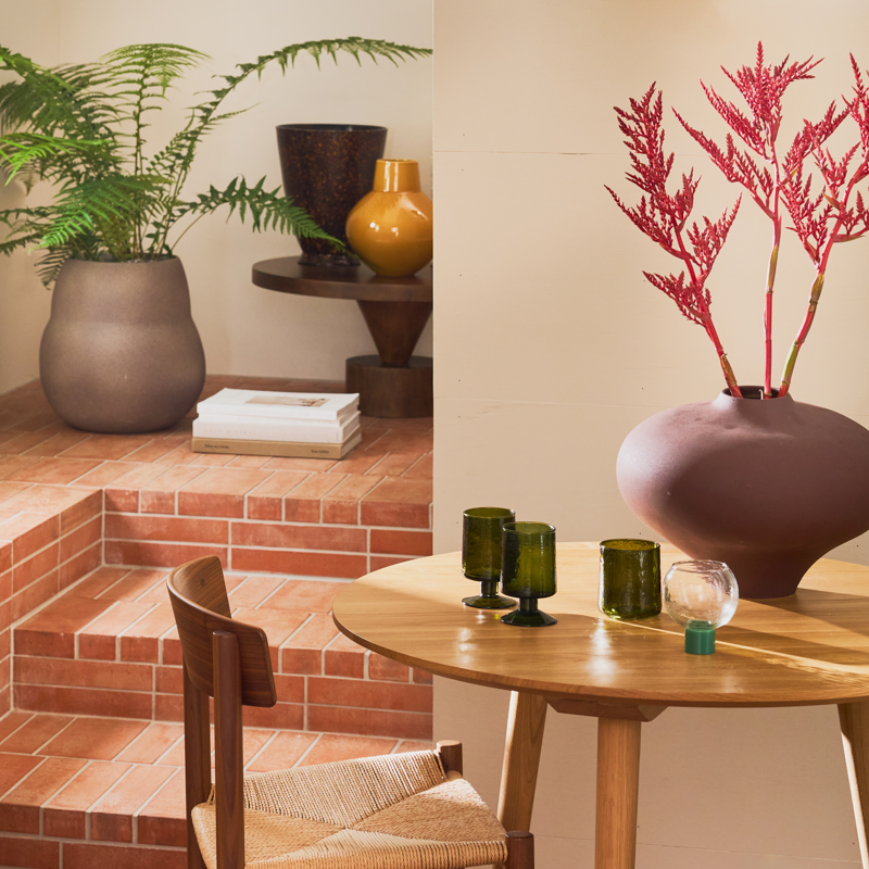 Kieliszek do wina HAMMERED zielone szkło