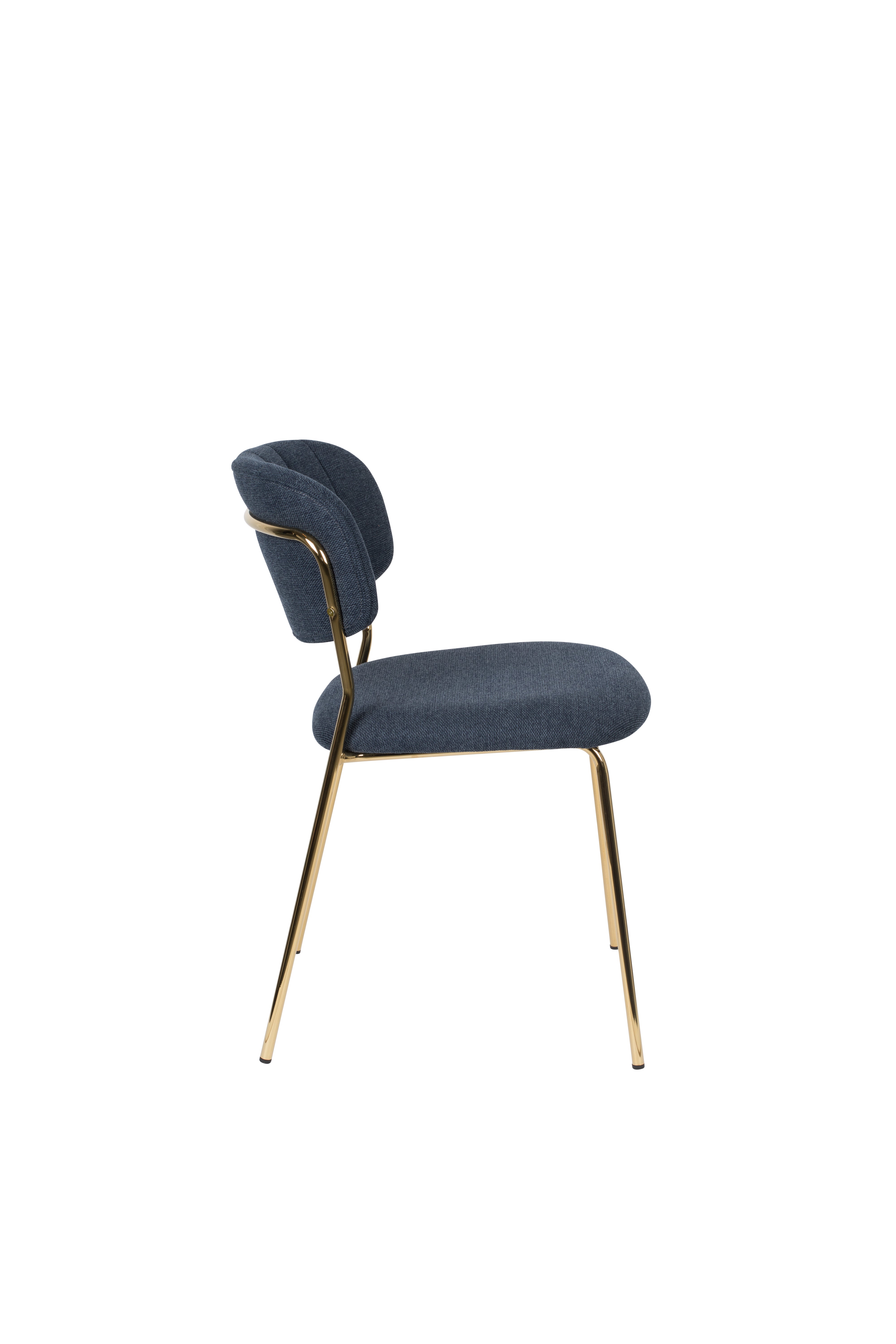 Jolien Dark blue chair with a golden base