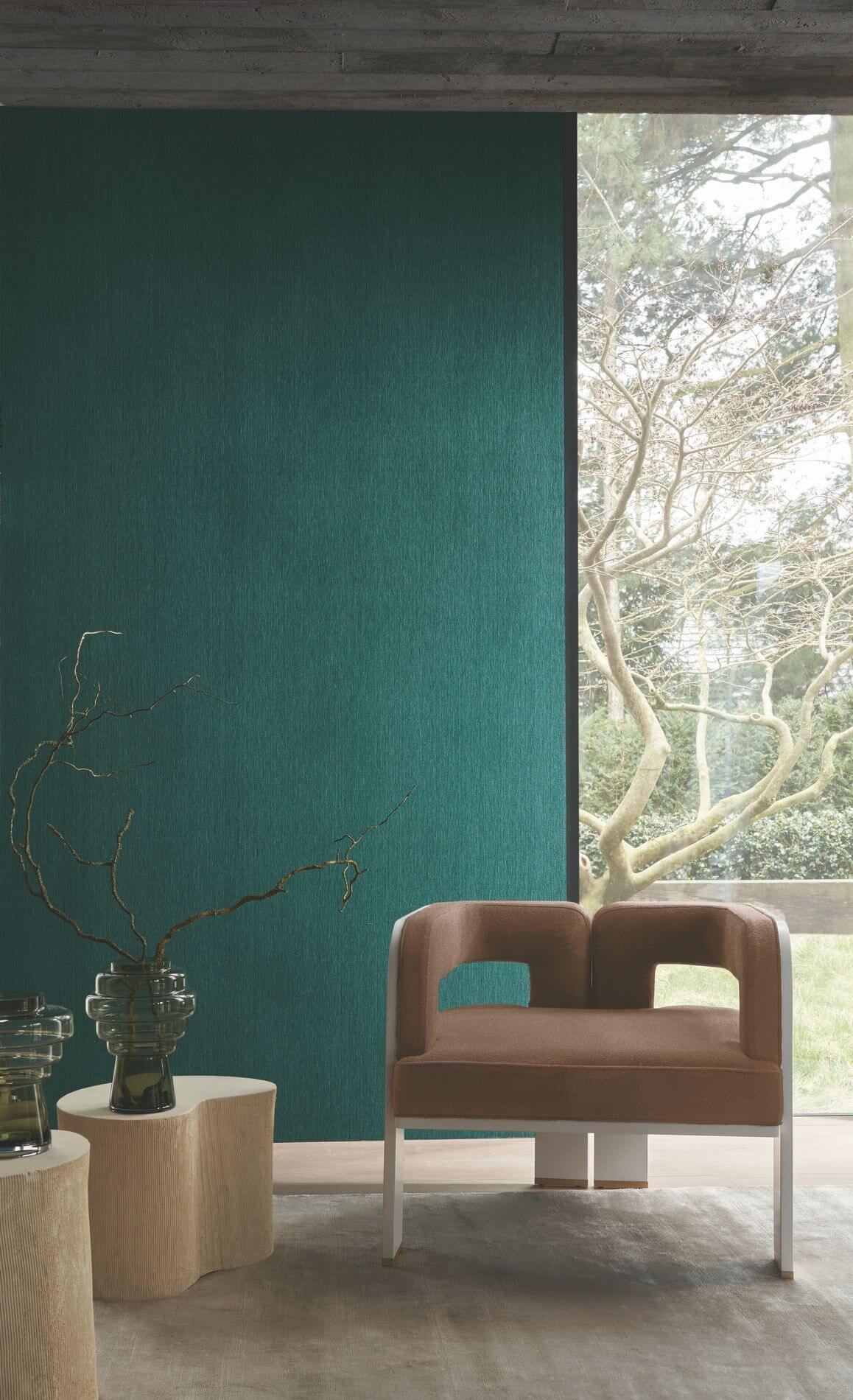 Textiltapete aus Leinen mit Struktur ATMOSPHERE - SABLE dunkelbeige