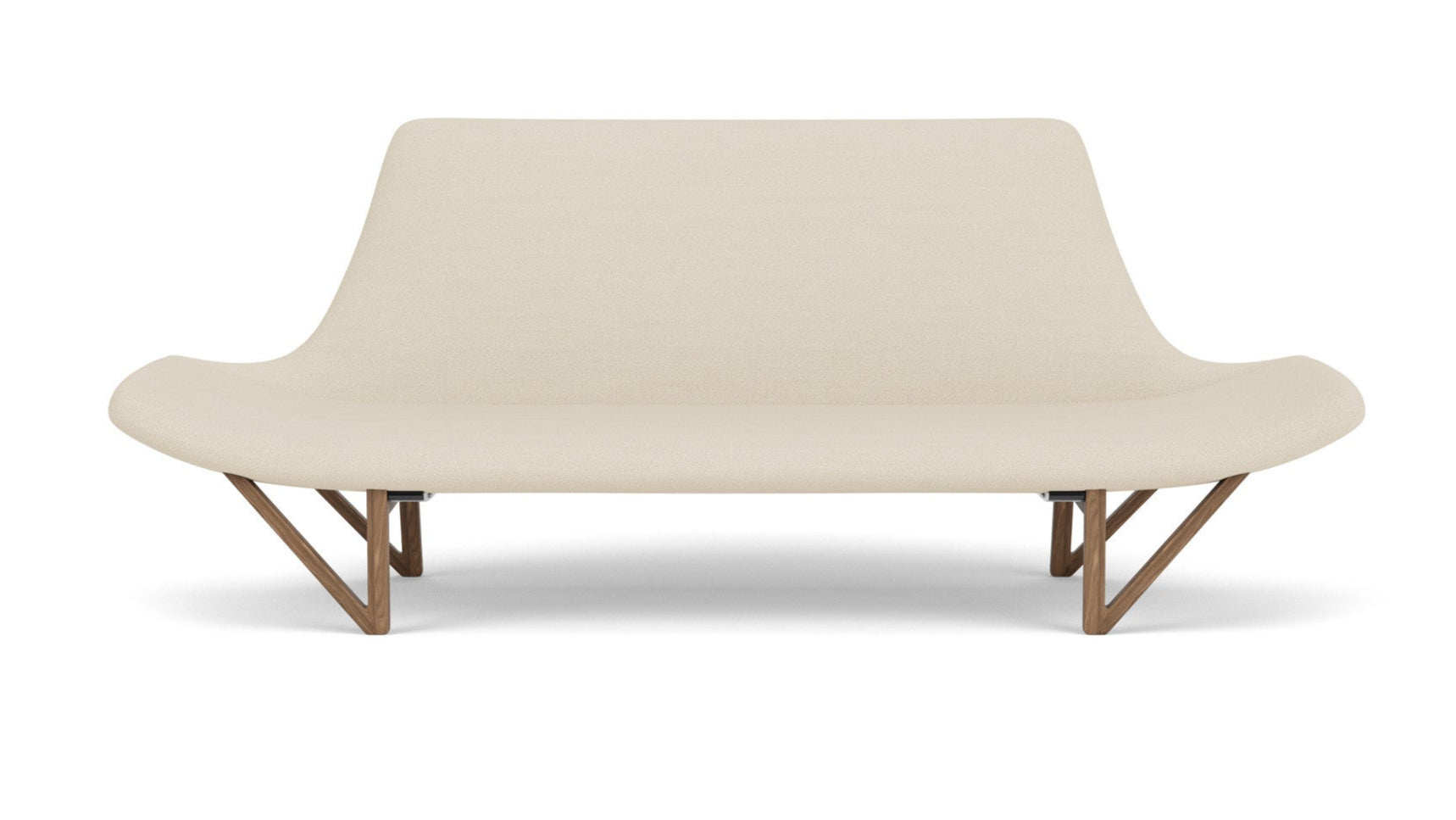 Cream PAGODE Sofa with Walnut Base [Julia]