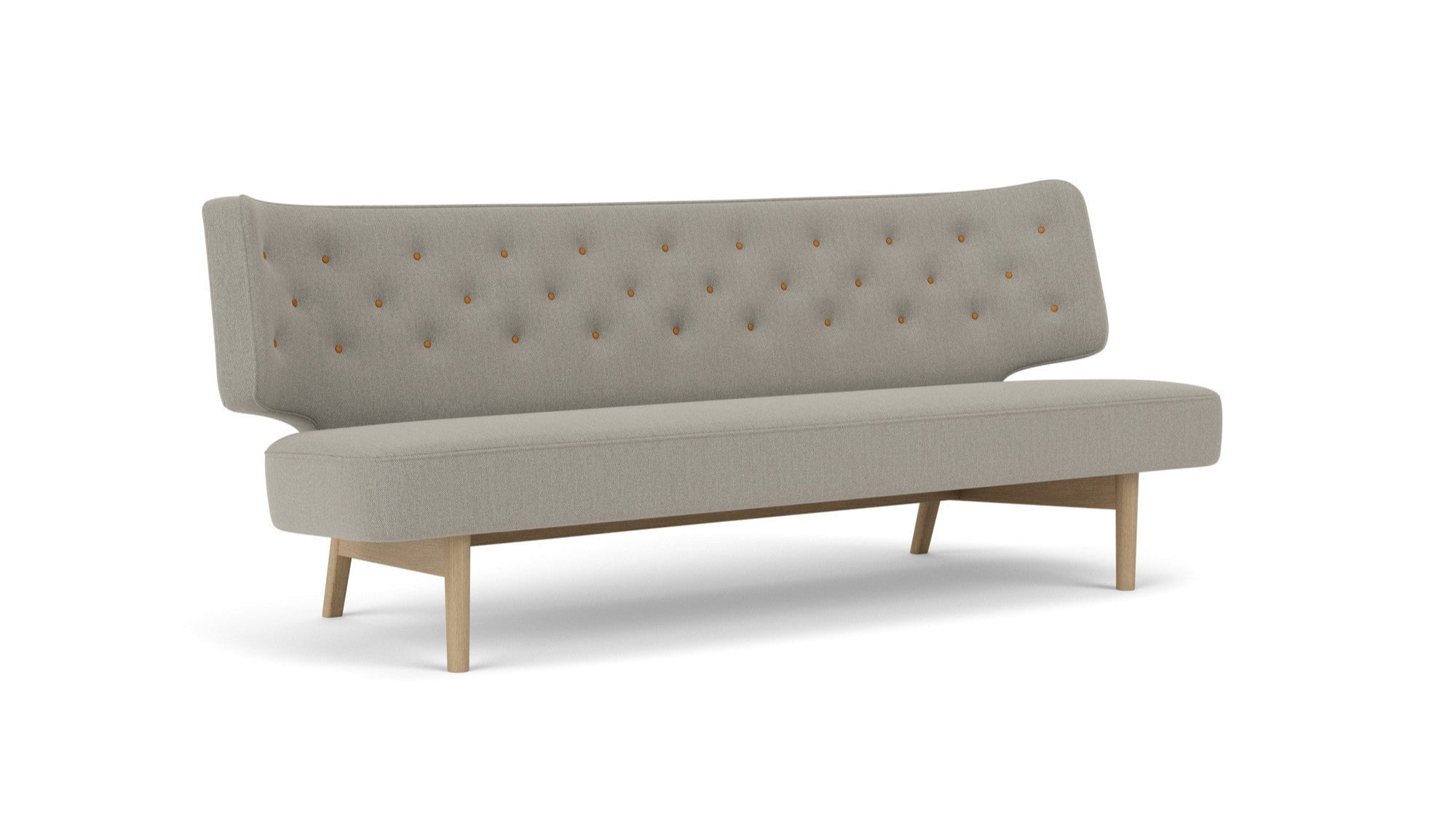 2-seater sofa RADIOHUS gray with oak base [Julia]